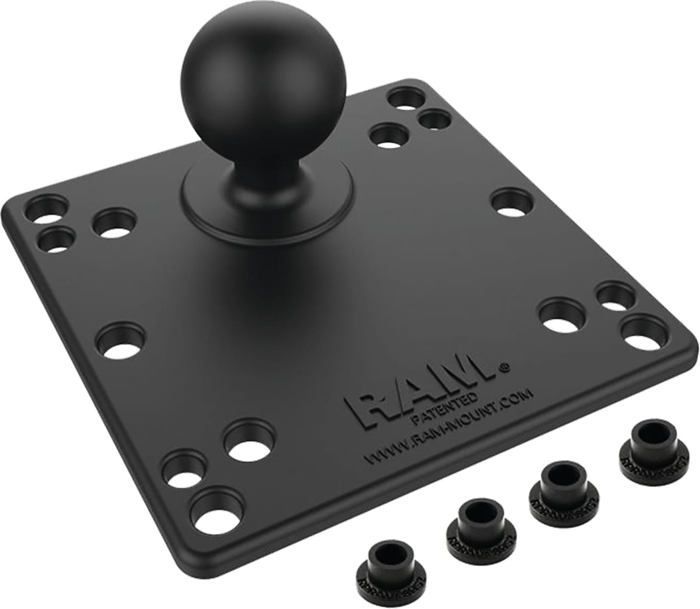 RAM® MOUNTS Basisplatte mit C-Kugel 38,1 mm/1,5", Lochbild VESA MIS-D (75 x 75 mm); VESA MIS-D (100 x 100 mm), quadratisch, RAM-246U