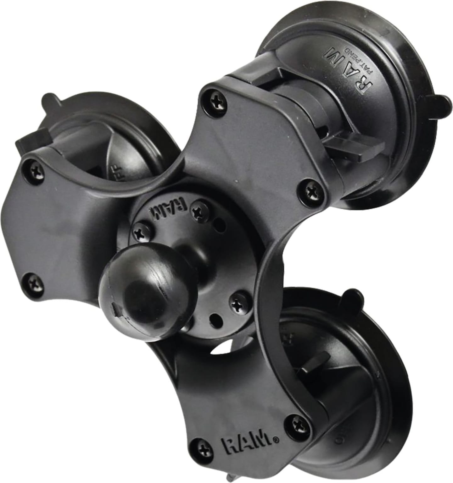 RAM® MOUNTS Saugnapf "Twist-Lock™" mit Basisplatte "Round" C-Kugel 3-fach, RAP-365-224-1U