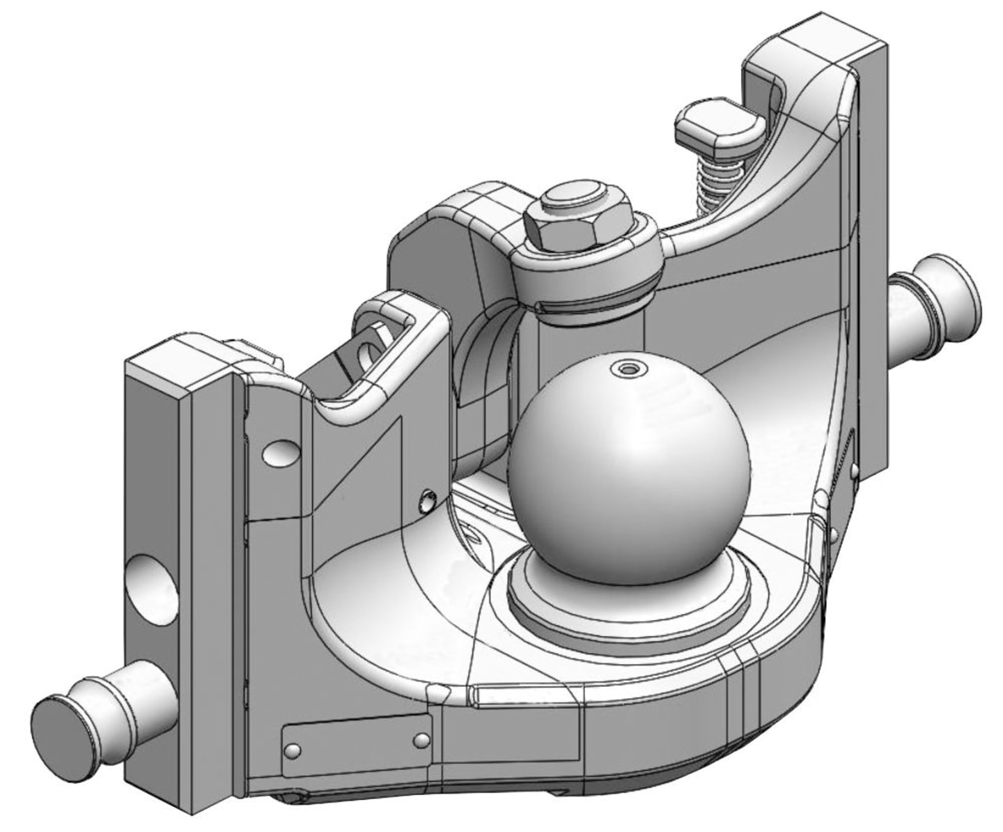 scharmüller Kugeleinsatz "K80®" 335/22/30 mm, Ausladung 57 mm, Fendt grau, für Traktor, 05.6335.51-A11