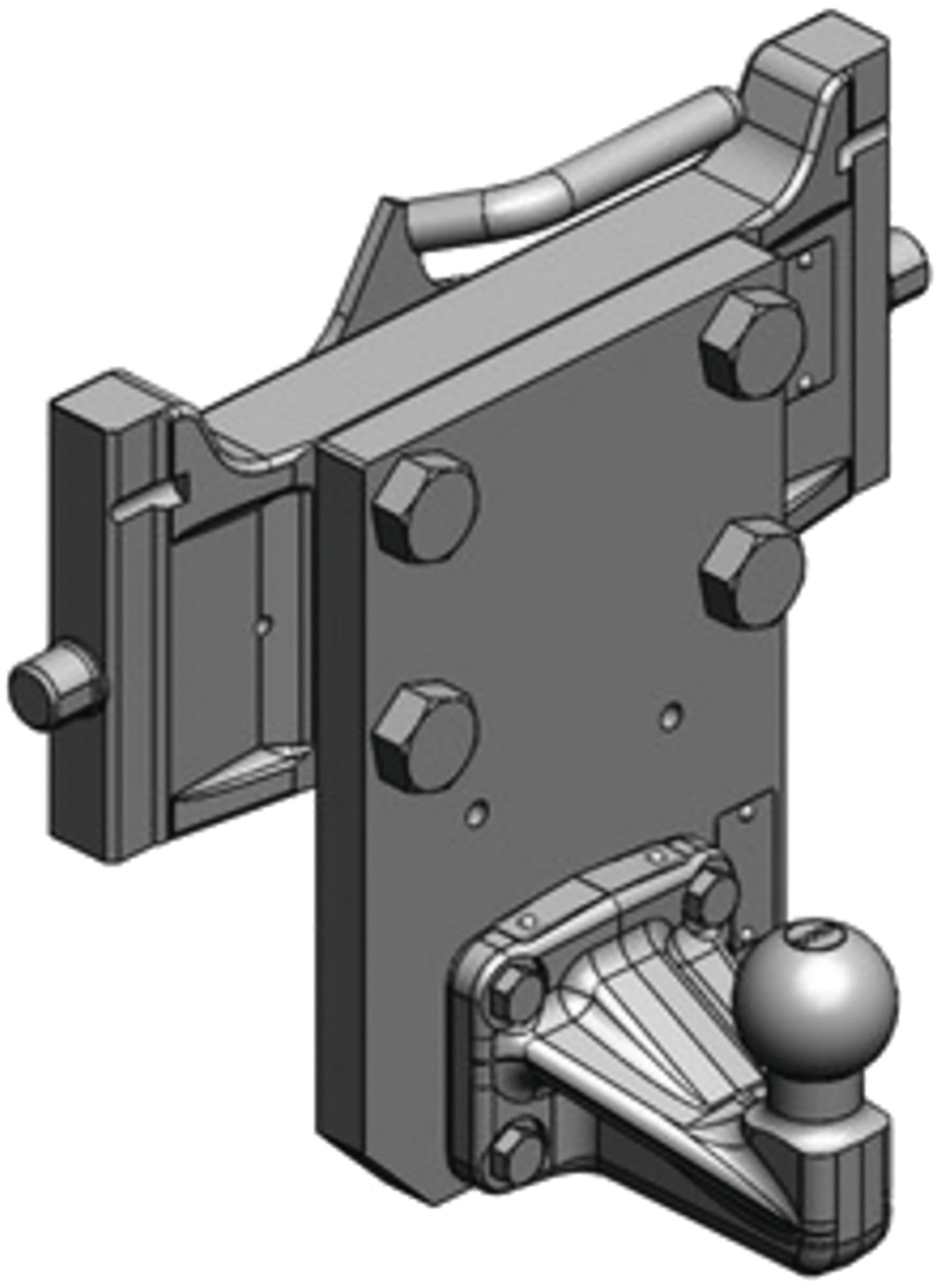 scharmüller Kugeleinsatz "ISO 50" 335/22/30 mm, Kugel 50 mm, Kuppelpunkt 10 cm tiefer, Fendt grau, für Traktor/PKW-Anhängekupplung, 07.7335.05-A11