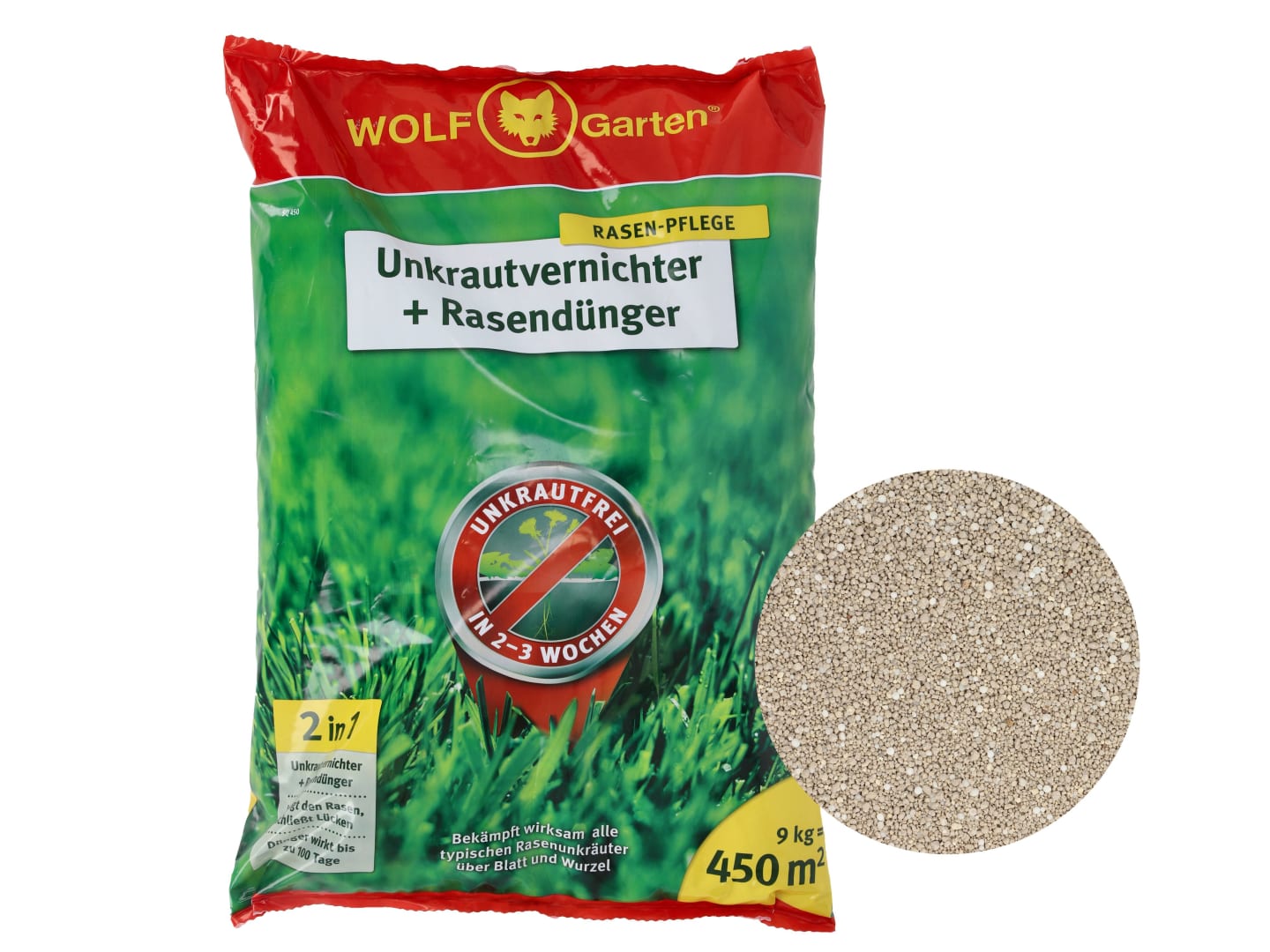 Wolf-Garten® Unkrautvernichter plus Rasendünger SQ 450 9 kg Beutel Ausreichend für ca. 450 m²