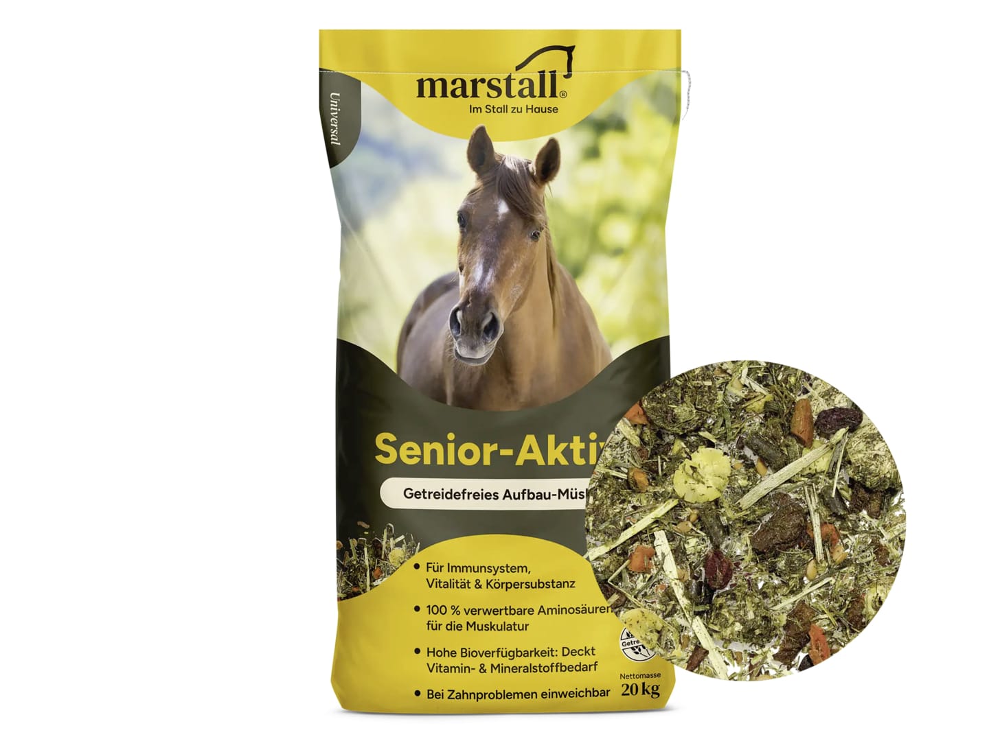 marstall® Senior-Aktiv getreide-, melasse- und luzernefreies Müsli 20 kg Sack