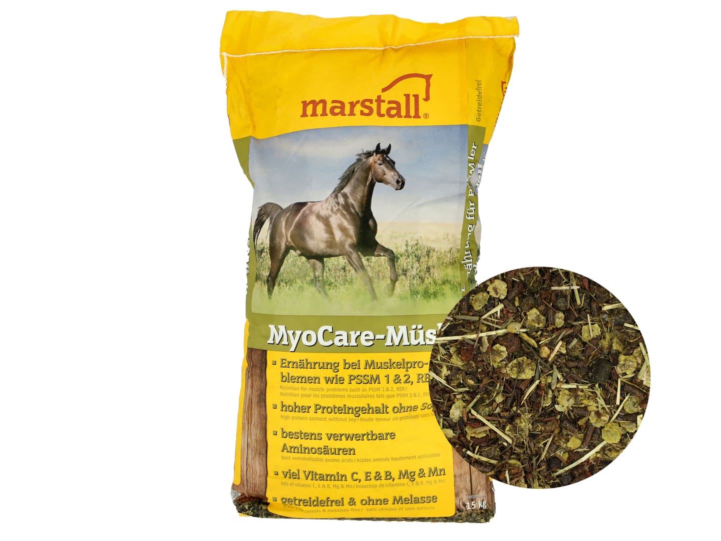 marstall® MyoCare-Müsli 15 kg Sack getreidefreies Müsli mit Nährstoffen für die Muskulatur von Pferden Müsli