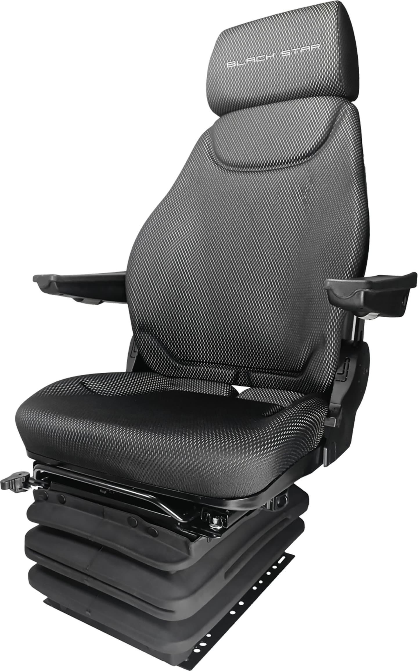 BLACK STAR Traktorsitz "BS 1237 A" 24 V, lange Rückenlehne, Kopfstütze, , Stoff Black Matrix, schwarz