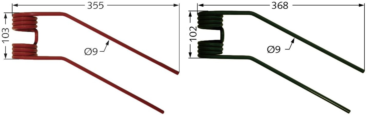 Kreiselheuerzinken links/rechts 368 x 102 x 9 mm für Heuer Fella TH
