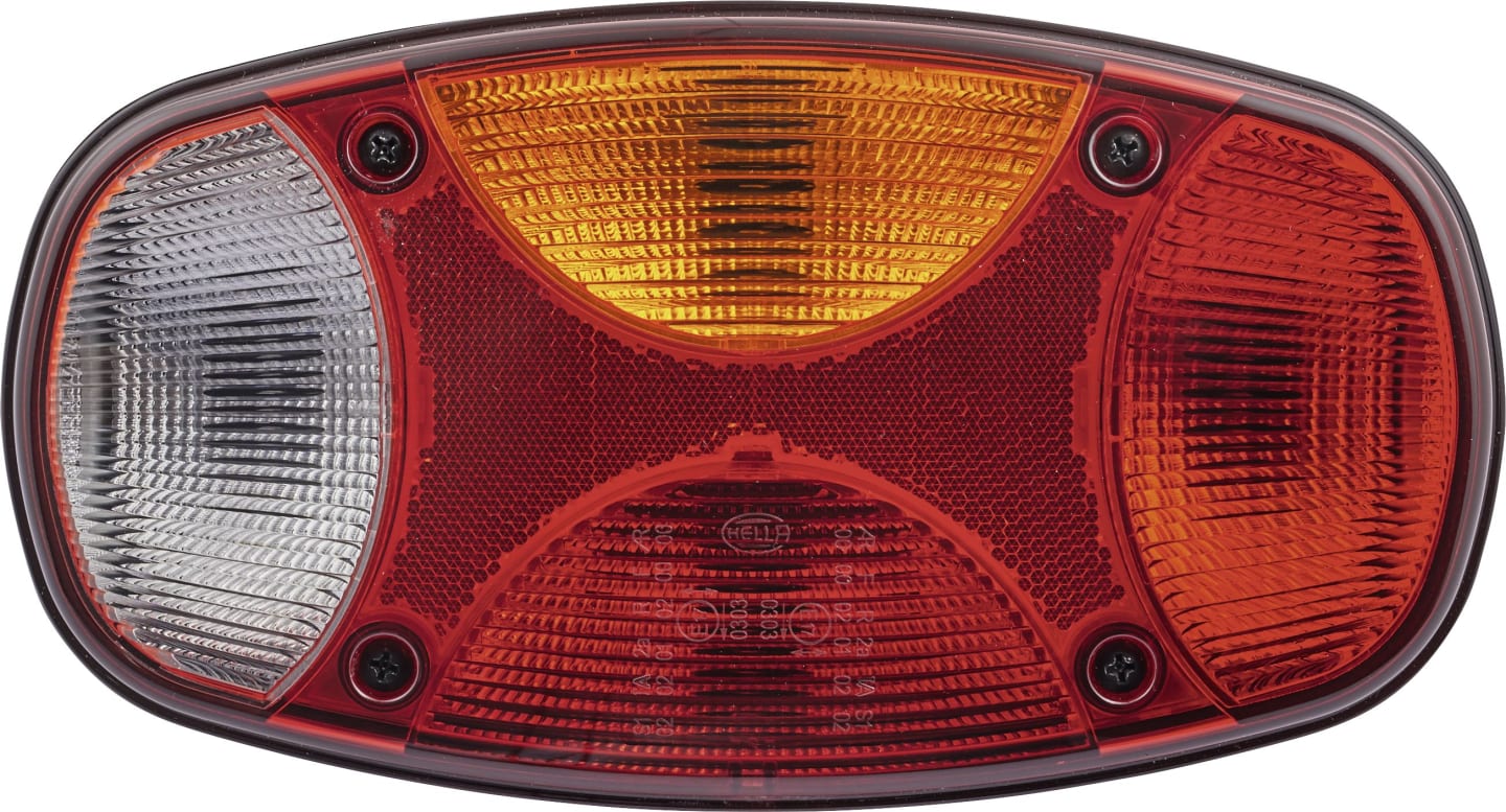 Hella® Schlussleuchte "Cargoluna" rechts 225 x 122 x 73 mm, Schluss-, Brems-, Blink-, Rückfahrlicht, waagerecht; senkrecht, 2VP 343 640-041