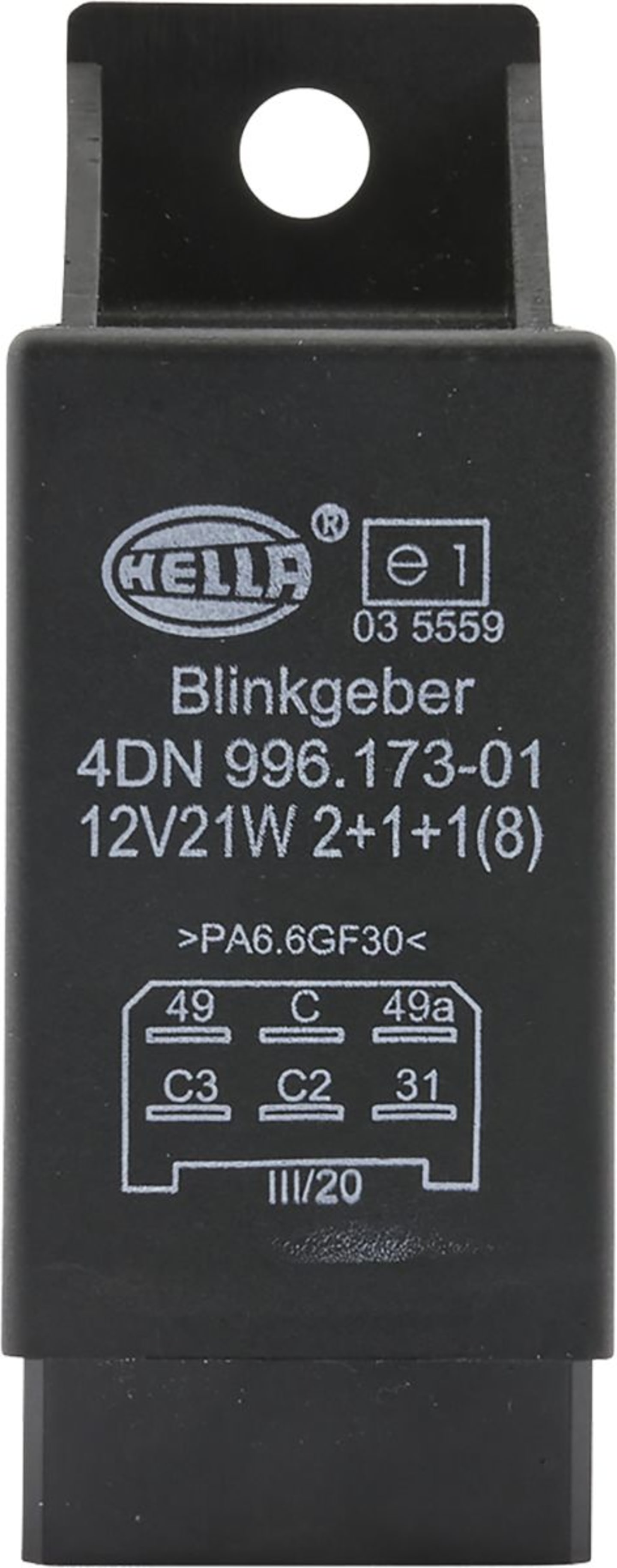 Hella® Blinkgeber 12 V, 6-polig, mit Bügelbefestigung und Halter, für Anhänger, 4DN 996 173-017