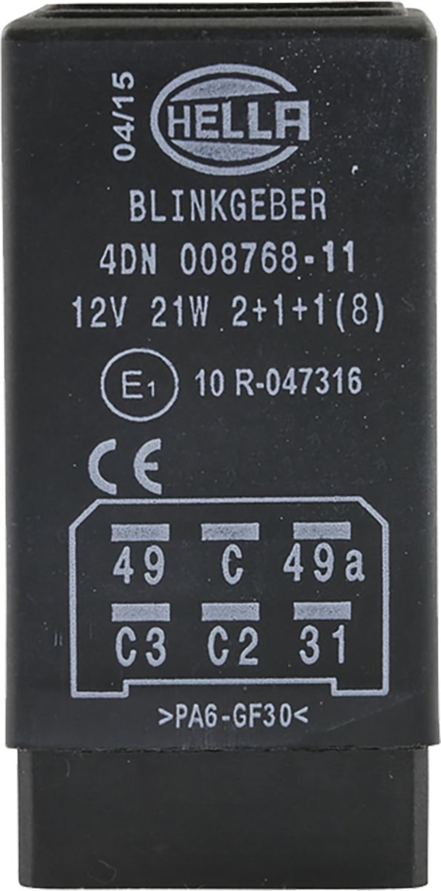 Hella® Blinkgeber 12 V, 6-polig, mit Halter, 4DN 008 768-117
