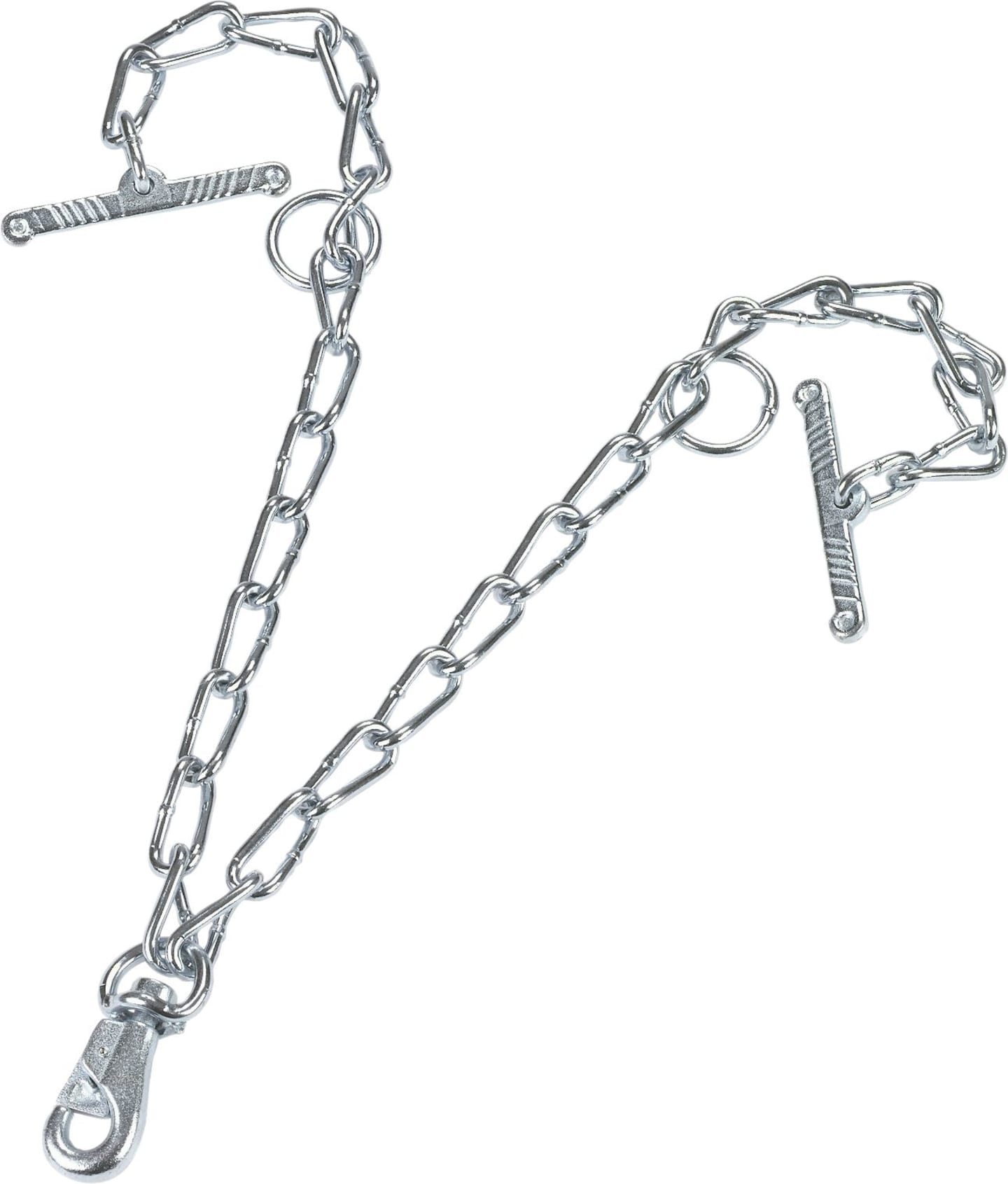 KERBL Kettenteil 6 x 700 mm zweiteilig für Rinderanbindung, zweiteilig, mit Karabiner und Knebel, 12505