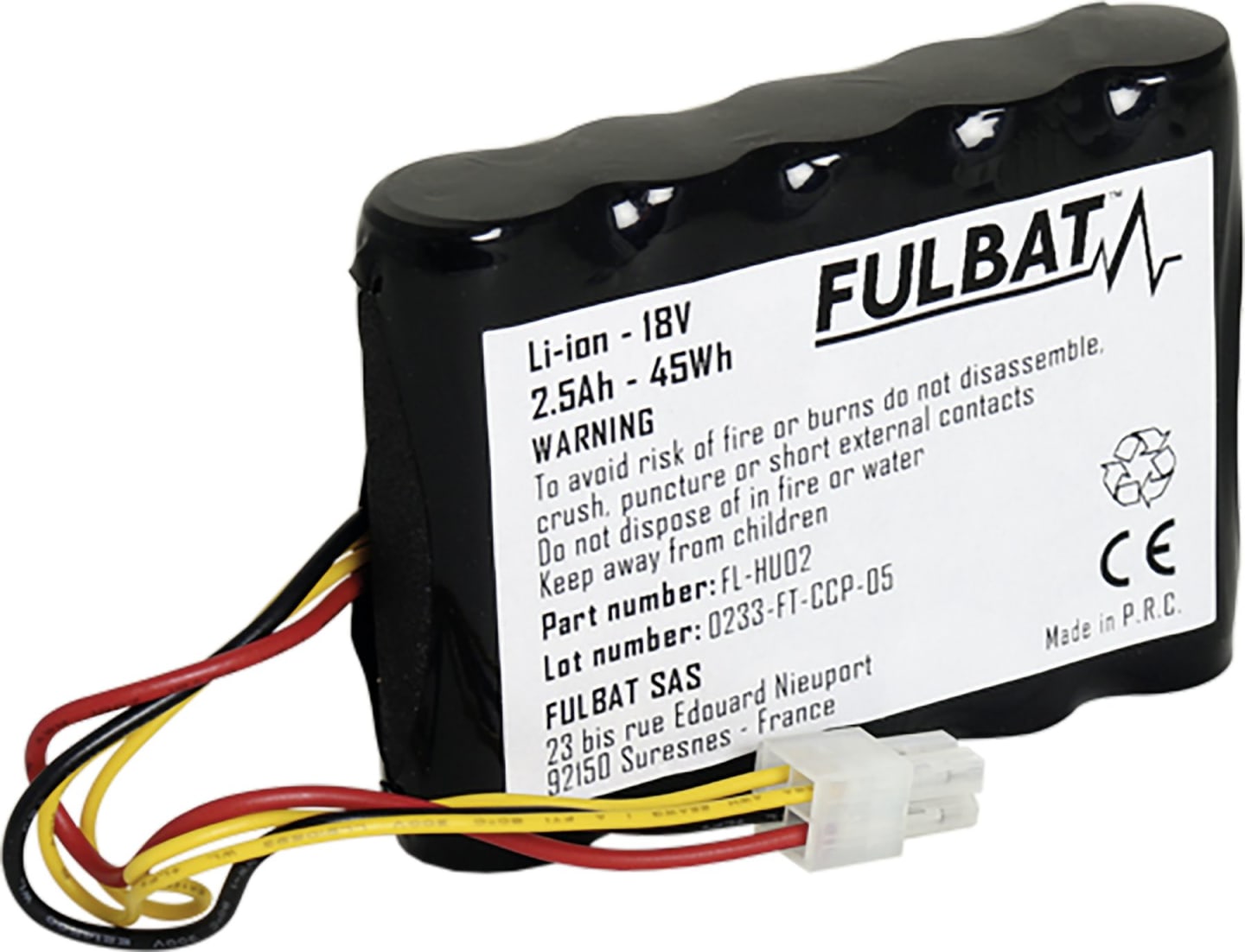 FULBAT® Ersatzakku "FL-HU02" 18 V/2,5 Ah für Mähroboter Gardena Sileno, Sileno+, Husqvarna Automower 310, 315, 315 X