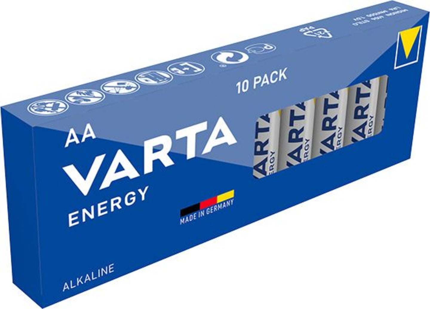 VARTA Batterie Alkaline Energy AA; Mignon; LR6 1,5 V/2.800 mAh, 10 St. Packung, 4106229410
