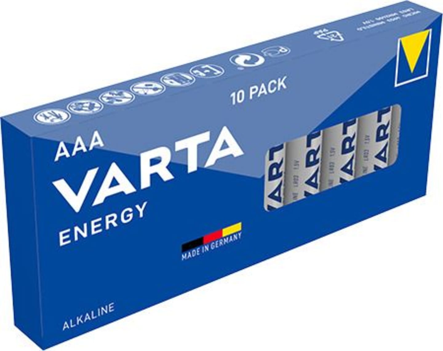 VARTA Batterie Alkaline Energy AAA; Micro; LR03 1,5 V/1.200 mAh, 10 St. Packung, 4103229410