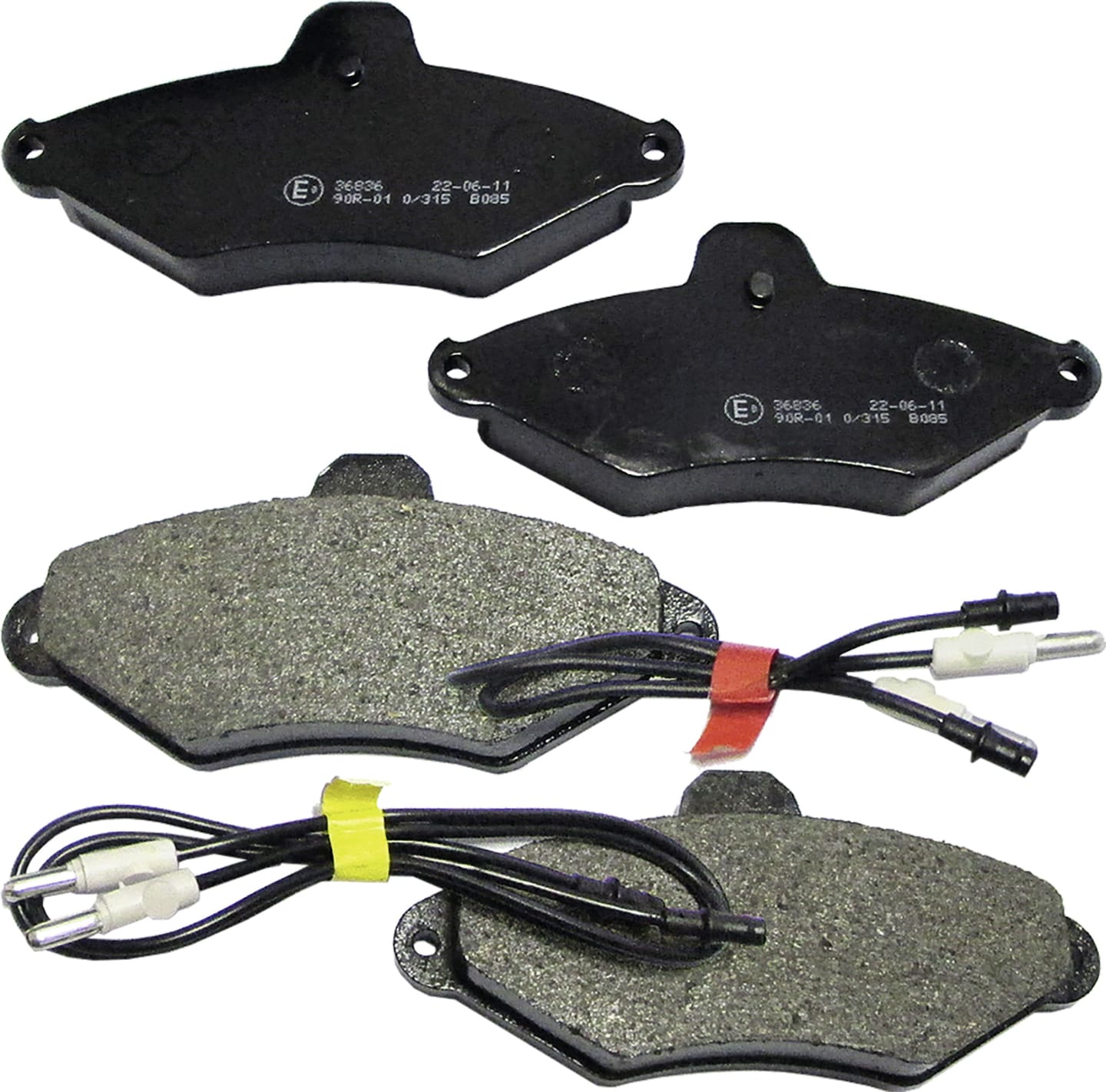 Bremsklotzsatz 131 x 60,5 x 16,8 mm, 4 St., mit Warnkontakt, für Scheibenbremse Radlader Kramer, Komatsu