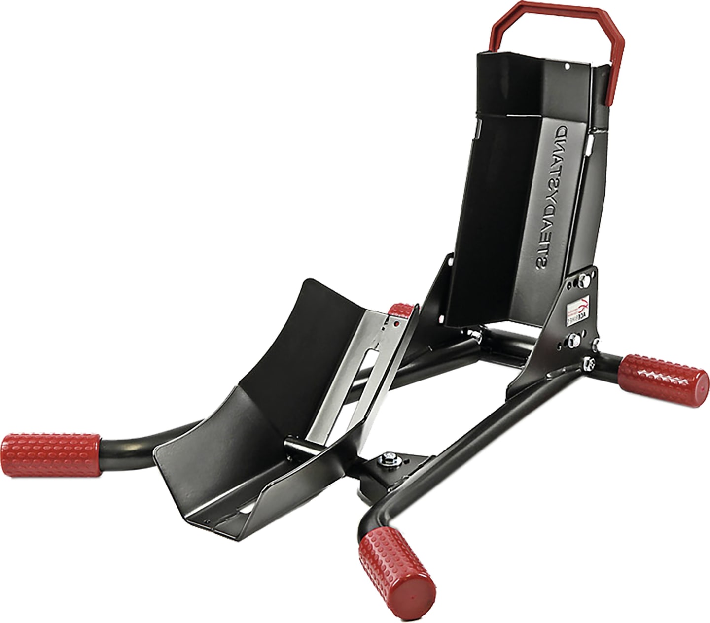 TRAILER POOL Motorradständer kurz, mit Wippe und Vorderradanschlag, für Reifen von 15 – 19 Zoll und 100 – 130 mm Breite, 018 900 012