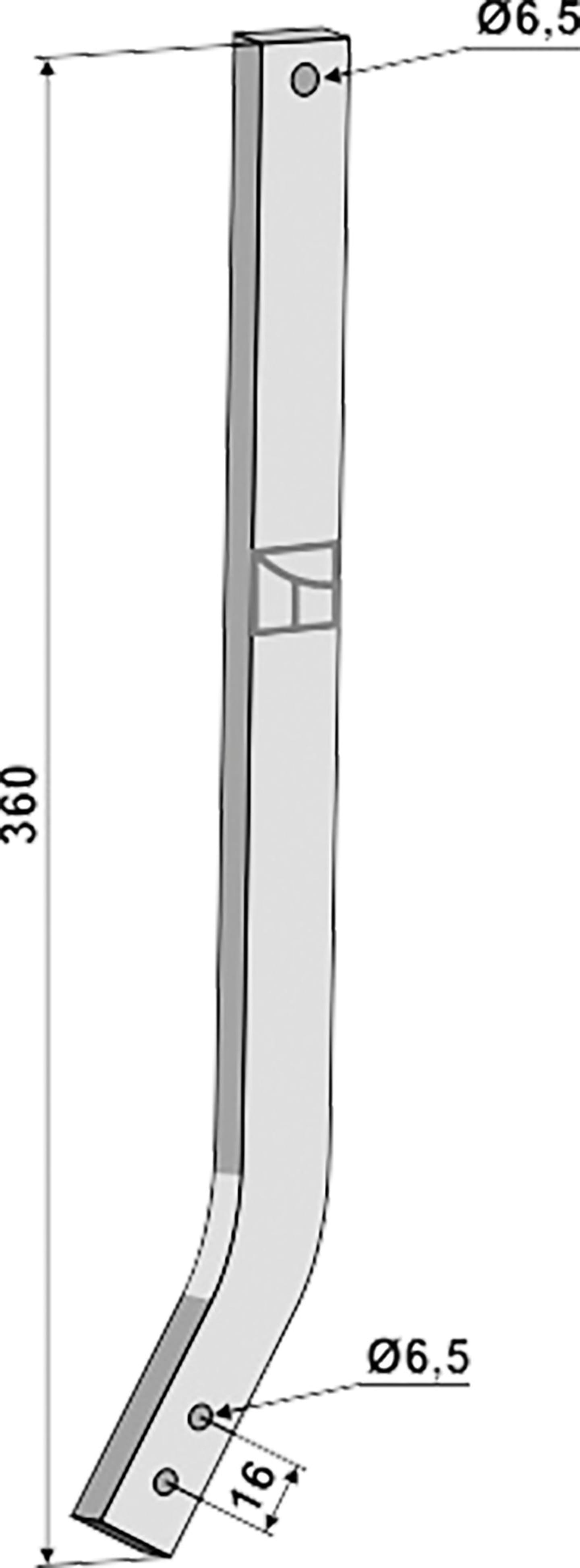 Industriehof® Hackscharstiel 360 x 32 x 10 mm, für Gänsefußschare Hatzenbichler, 101.901.04