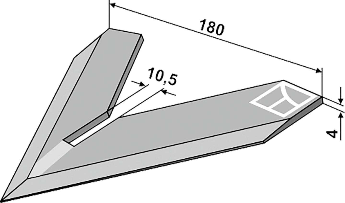 Industriehof® Hackschar, Arbeitsbreite 180 mm, zum Anschweißen für Steketee, 1.10.1101