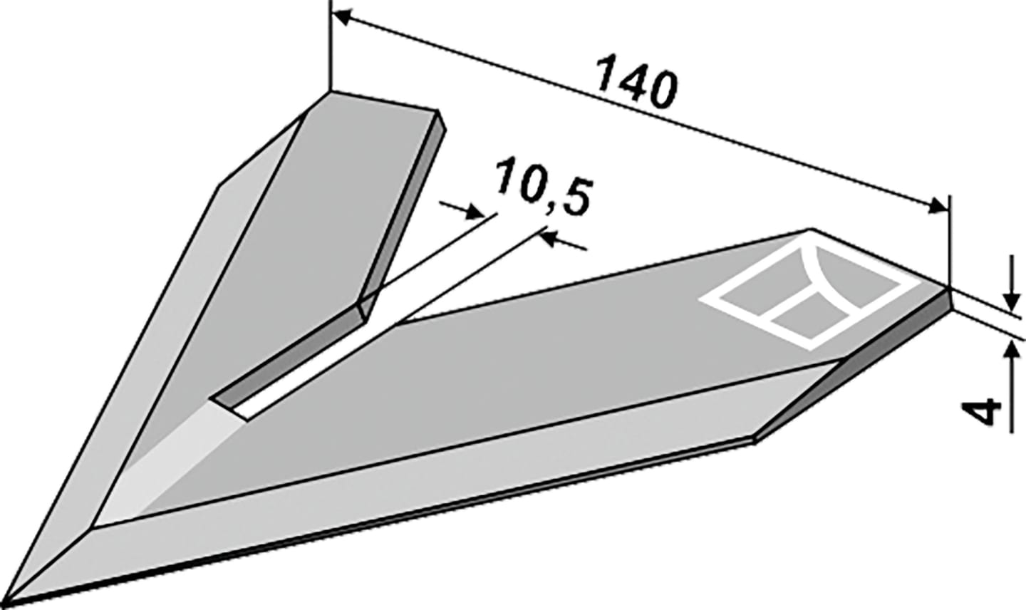 Industriehof® Hackschar, Arbeitsbreite 140 mm, zum Anschweißen für Steketee, 1.10.1099