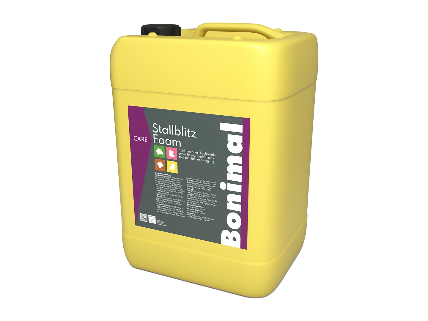 Bonimal CARE Stallblitz Foam hochalkalischer Schaumreiniger insbesondere zur Reinigung von Stallungen und Melkständen, Stallreinigungsmittel 24 kg Fass