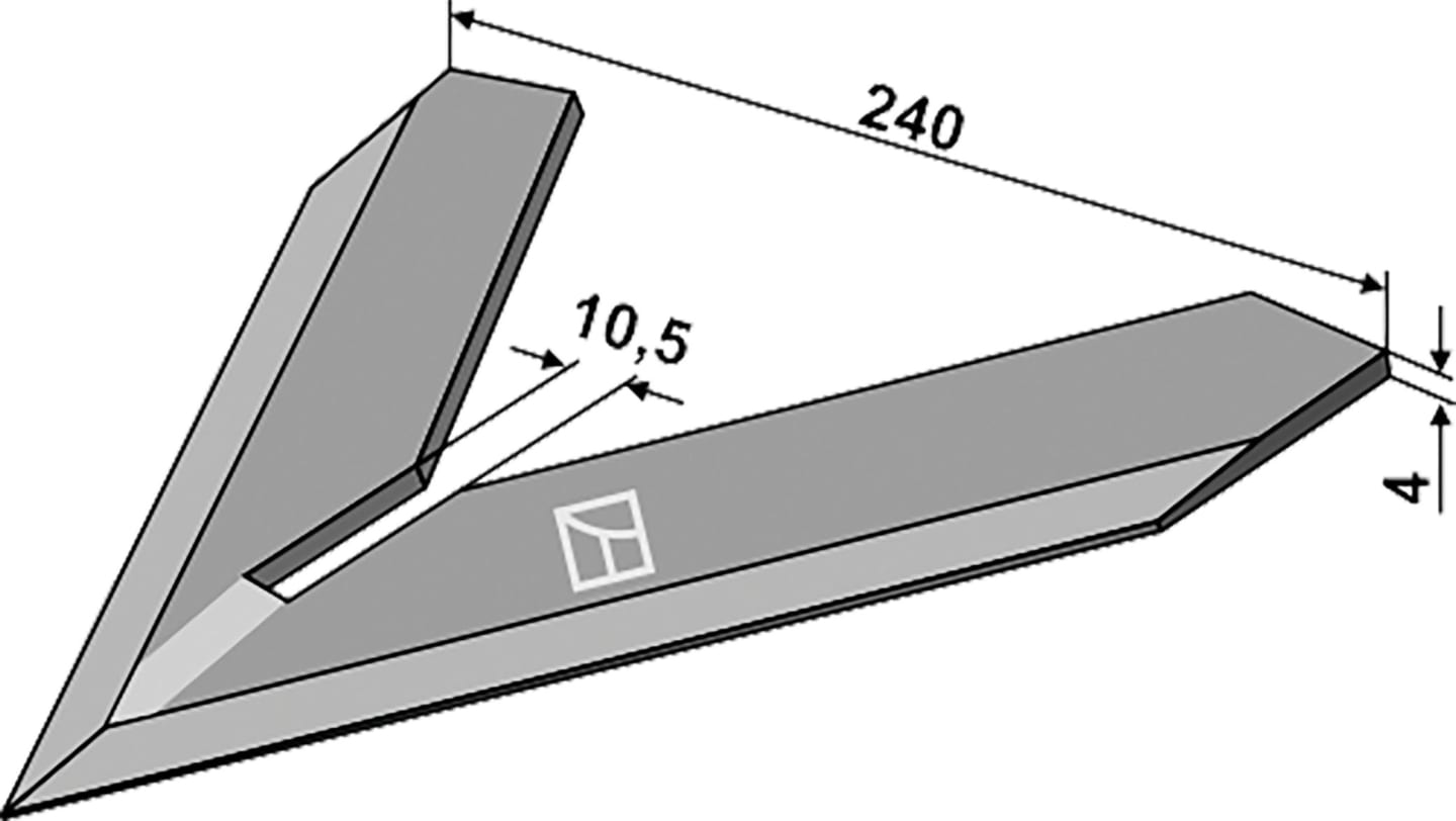 Industriehof® Hackschar, Arbeitsbreite 240 mm, zum Anschweißen für Steketee, 1.10.1146