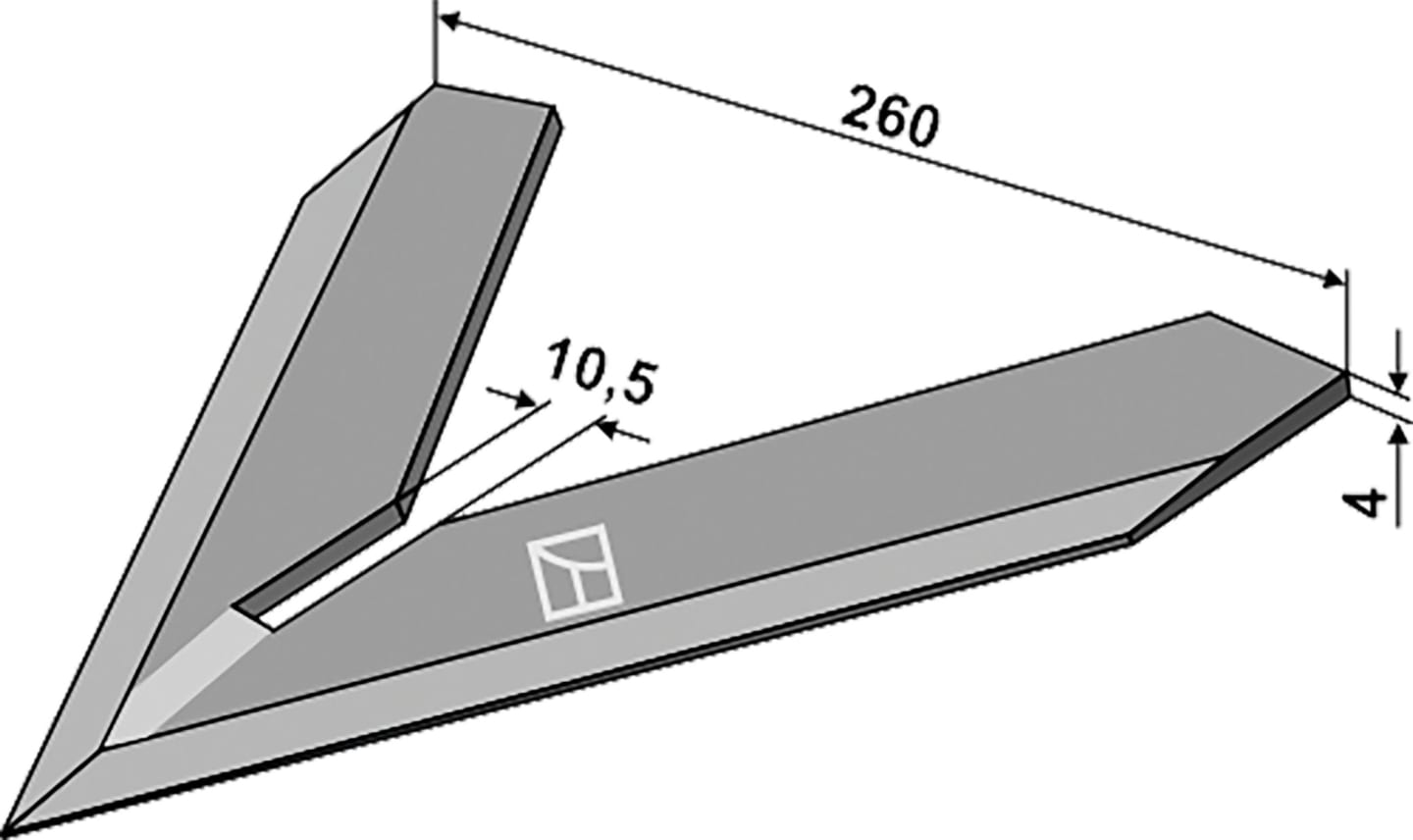 Industriehof® Hackschar, Arbeitsbreite 260 mm, zum Anschweißen für Steketee, 1.10.1147