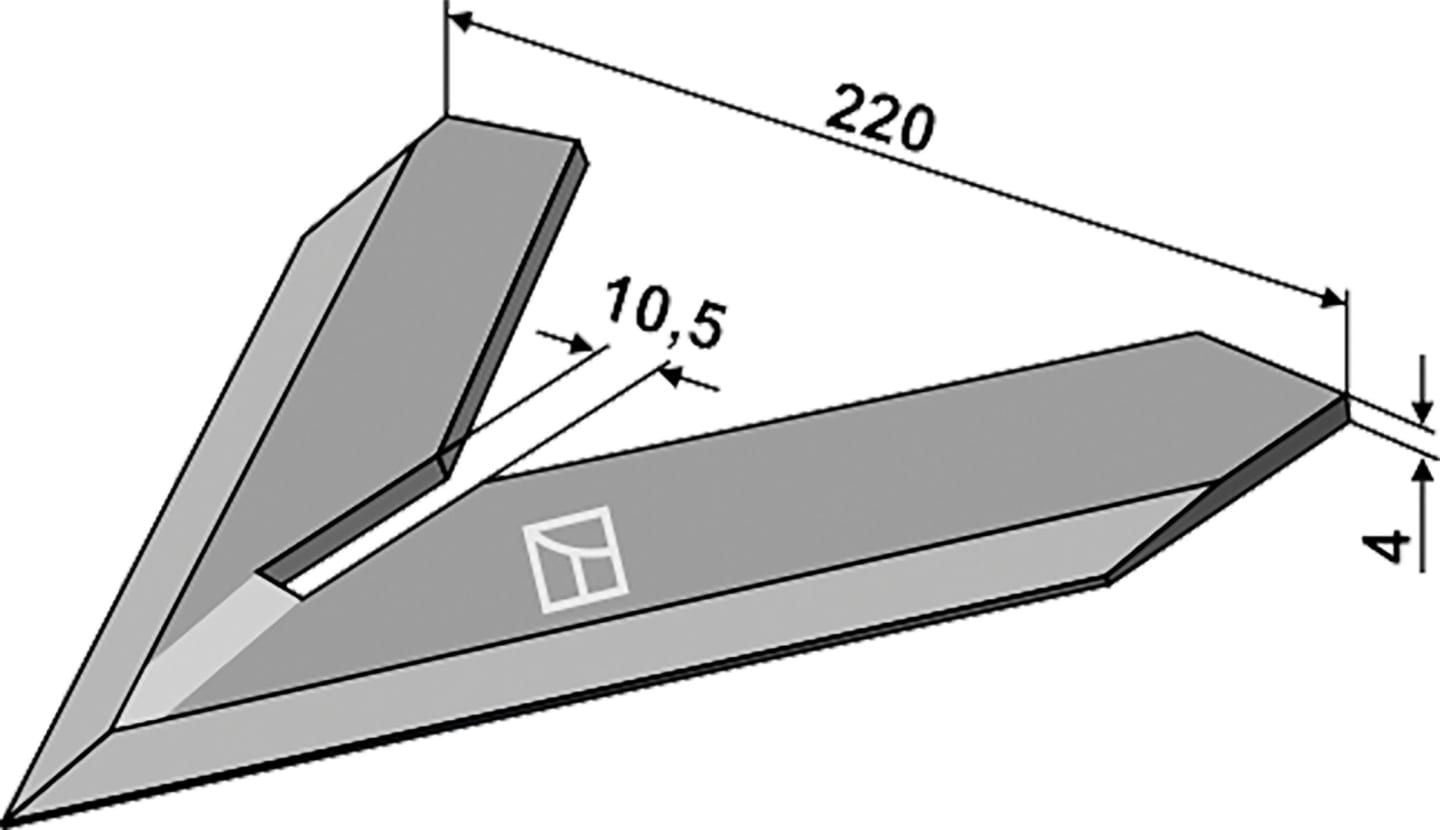 Industriehof® Hackschar, Arbeitsbreite 220 mm, zum Anschweißen für Steketee, 1.10.1160