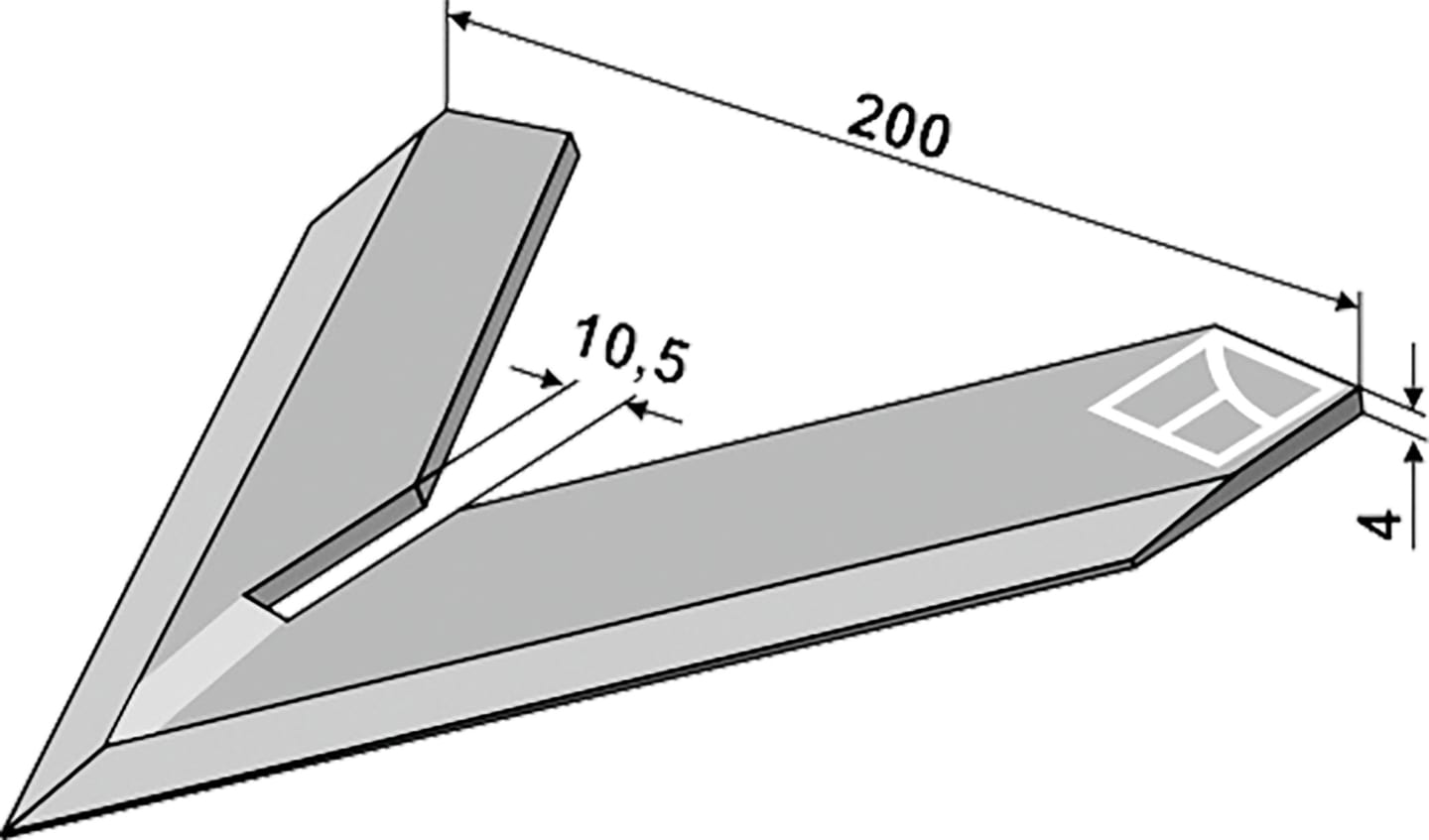 Industriehof® Hackschar, Arbeitsbreite 200 mm, zum Anschweißen für Steketee, 1.10.1102