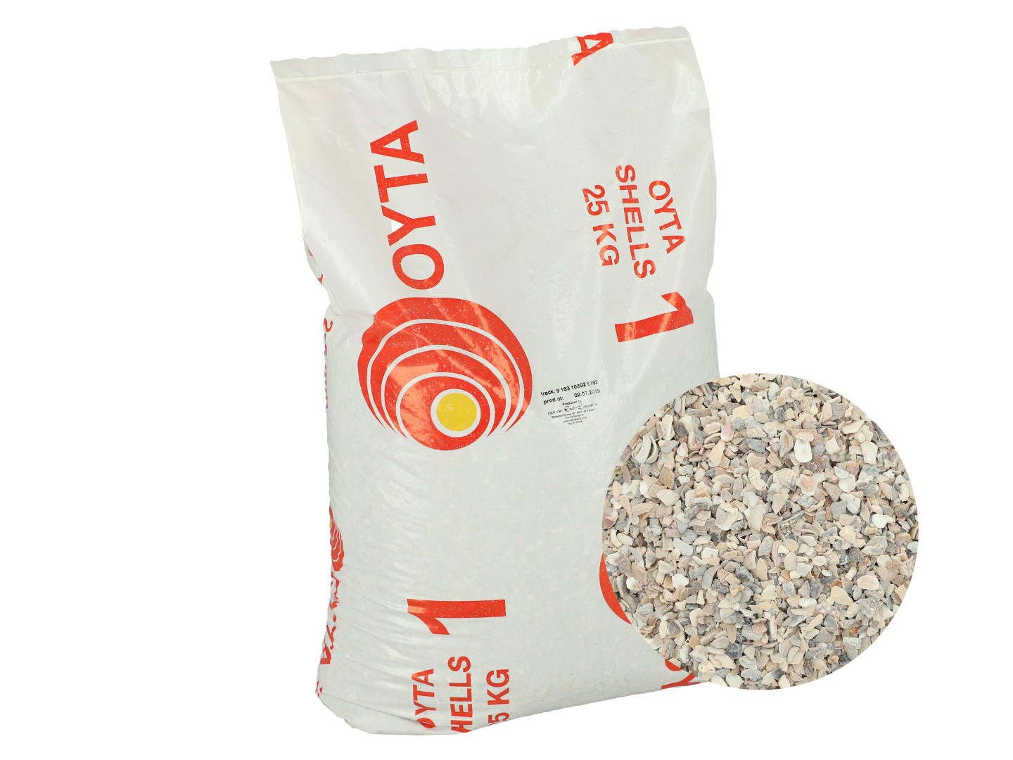 Austernschalen OYTA 1 2-5 mm Calciumquelle für die Aufzucht, Legehennen und Mastgeflügel 25 kg Sack