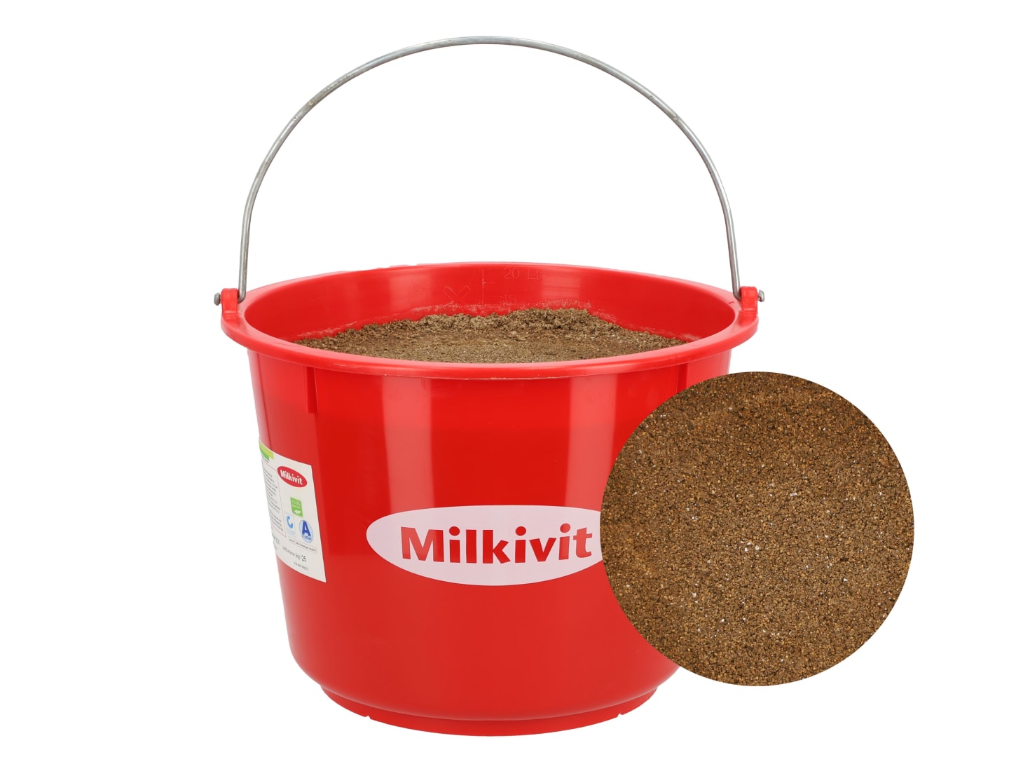 Milkivit Leckeimer Gras-Magnesium für Ökobetriebe geeignete Leckmasse für Milchkühe, Mutterkühe und Mastrinder 25 kg Eimer