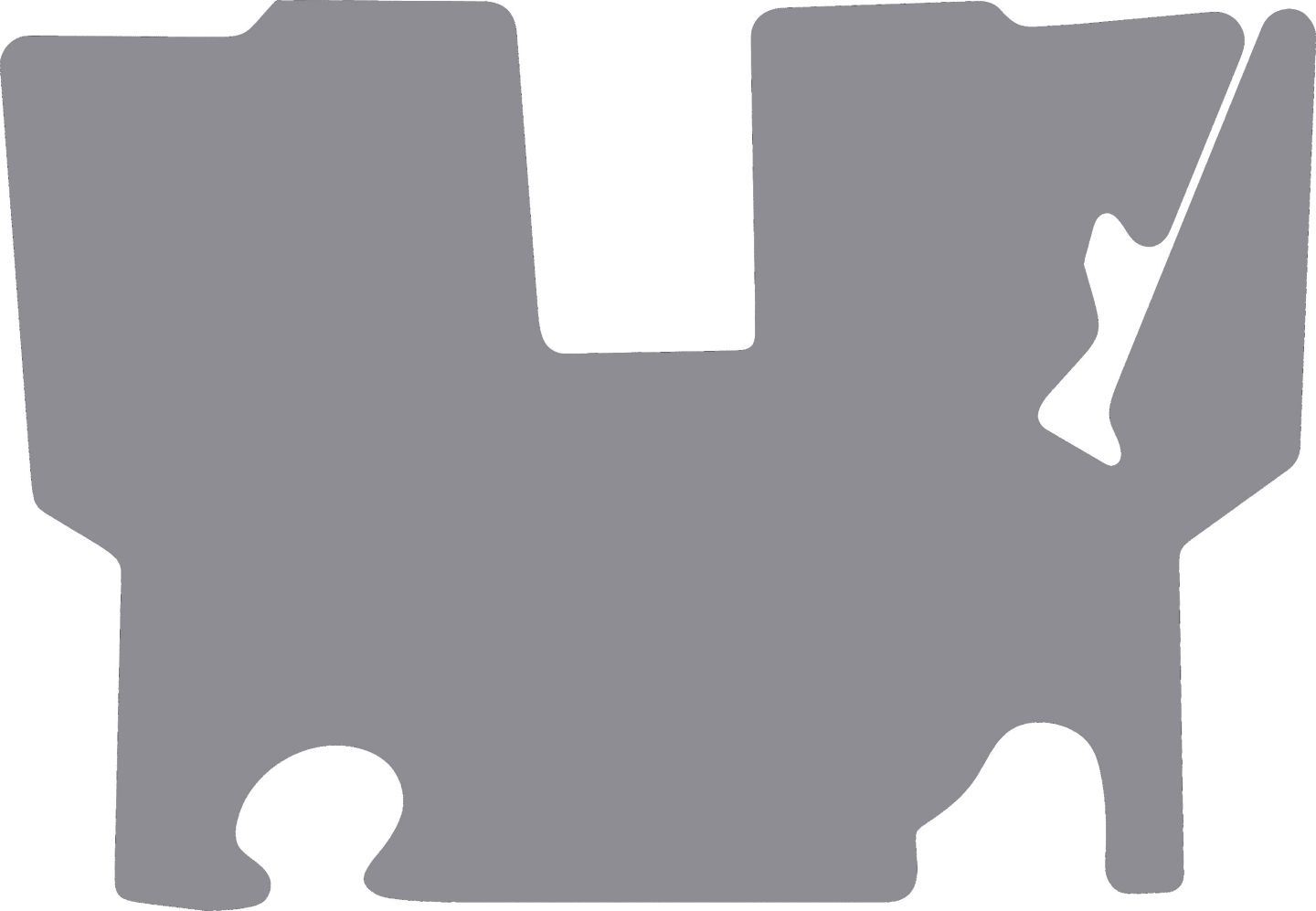 Fußmatte Gummi hellgrau, für Deutz-Fahr Traktor Serie D 07, Bj. 81 – 84