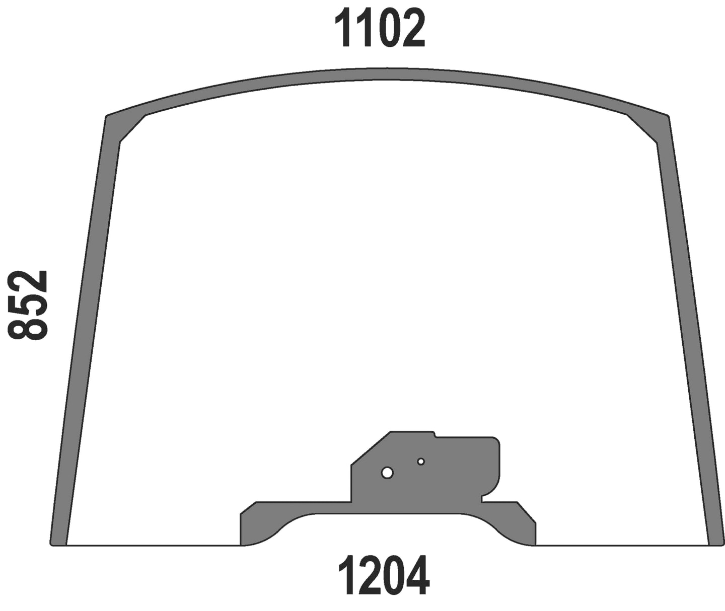 Frontscheibe grün, Siebdruck, fest, für Traktor Case IH Farmall U Pro, New Holland T 5