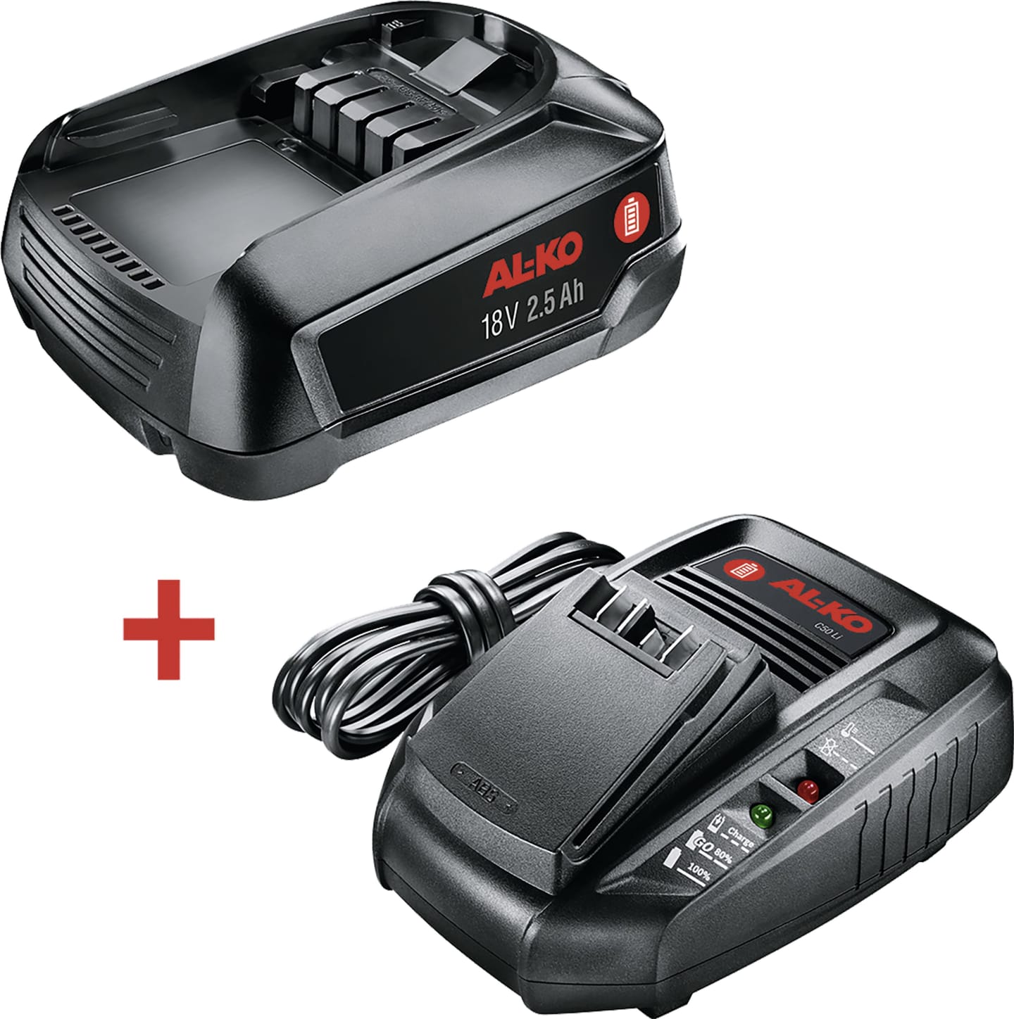 AL-KO Akkuset N/A/2,5 Ah, 45 Wh, mit Akku und Ladegerät, 114014