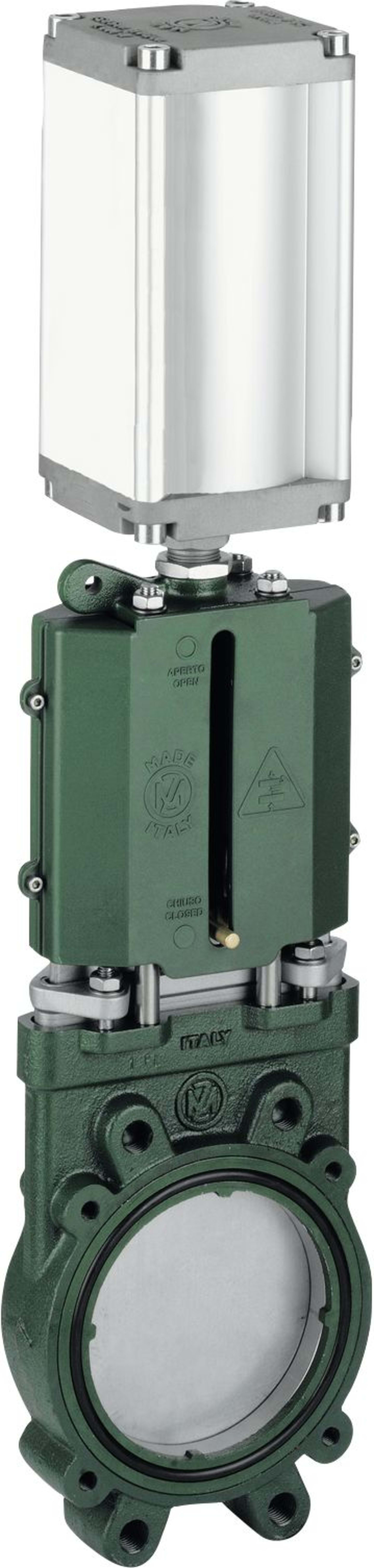MZ Gülleschieber Flansch 6" Lochkreis 240 mm, mit doppeltwirkendem Pneumatikzylinder, 8047 150000