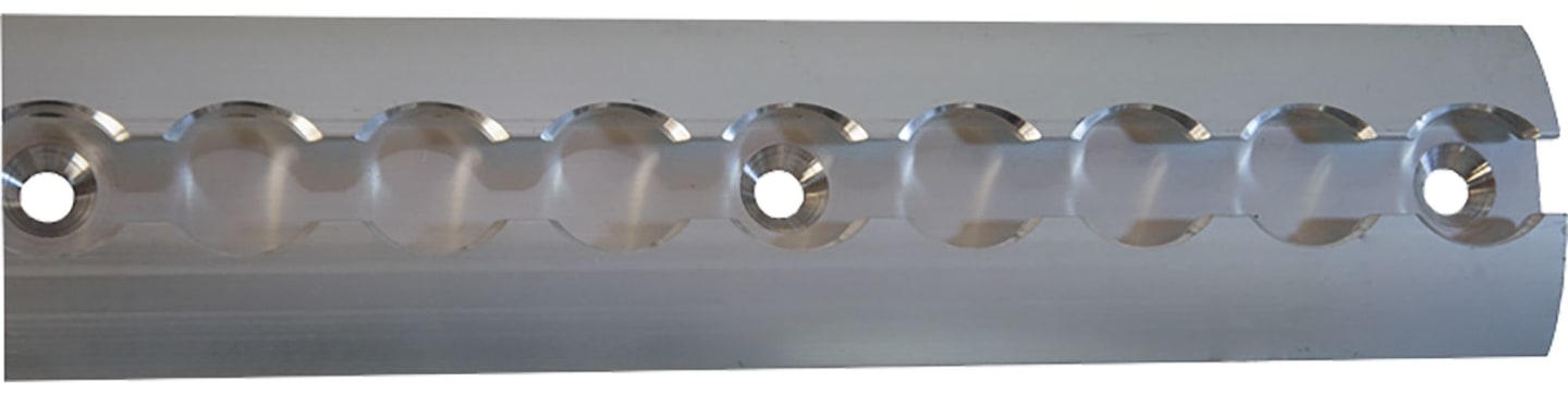 TRAILER POOL Airlineschiene 3.000 x 50 x 12 mm Aluminium halbrund, aufgesetzt, innen, 1-fach, 013 010 065