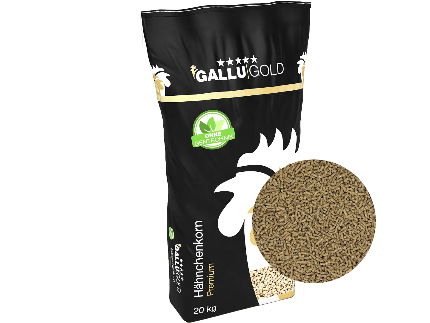 GALLUGOLD Hähnchenkorn Premium C OG mit Kokzidiostatikum für Mastgeflügel, Mastfutter für Hähnchen und Broiler 20 kg Sack