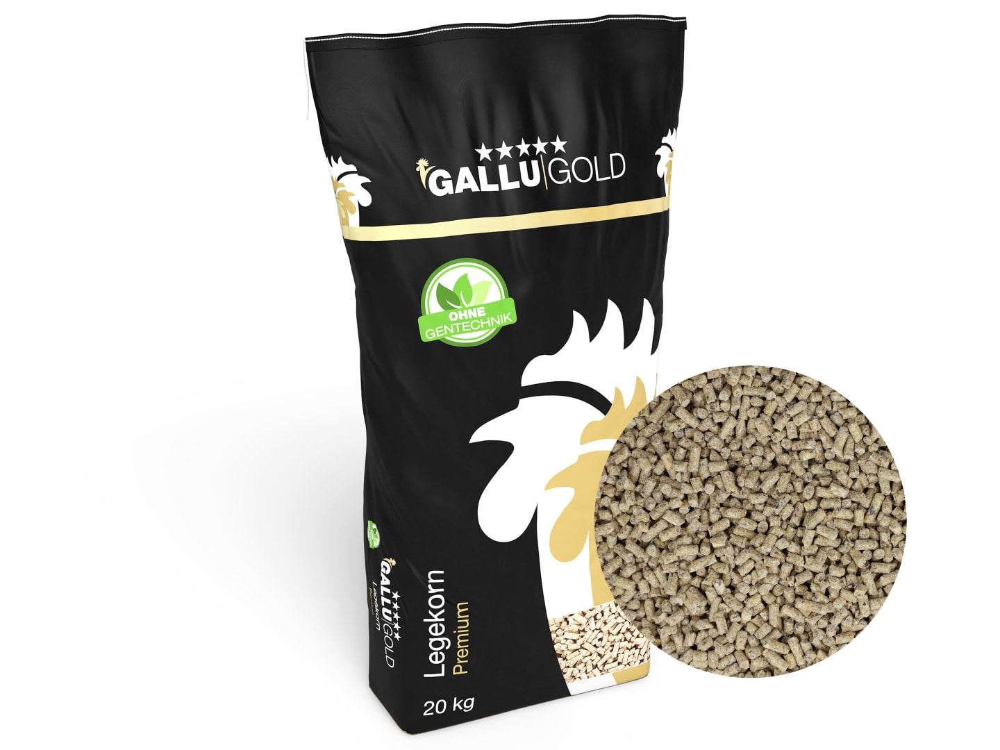 GALLUGOLD Legekorn Premium OG pelletiertes Ergänzungsfutter für Legehennen Pellet 20 kg Sack