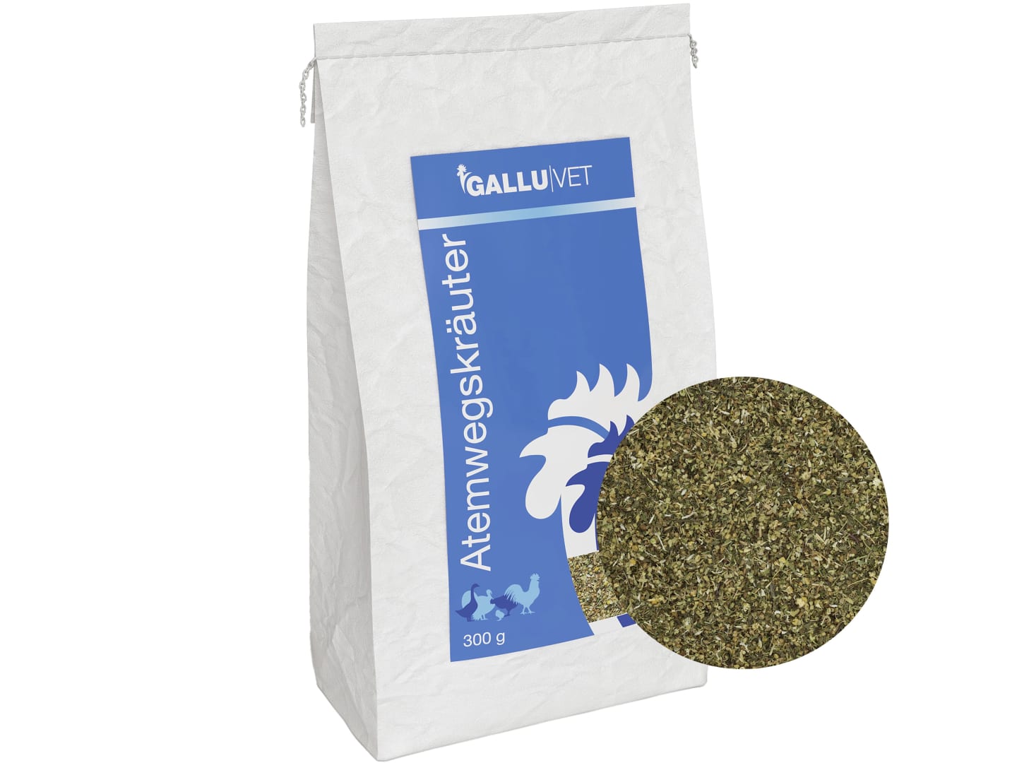 GALLUVET Atemwegskräuter Kräuter für Hühner und Geflügel Faser 300 g Beutel