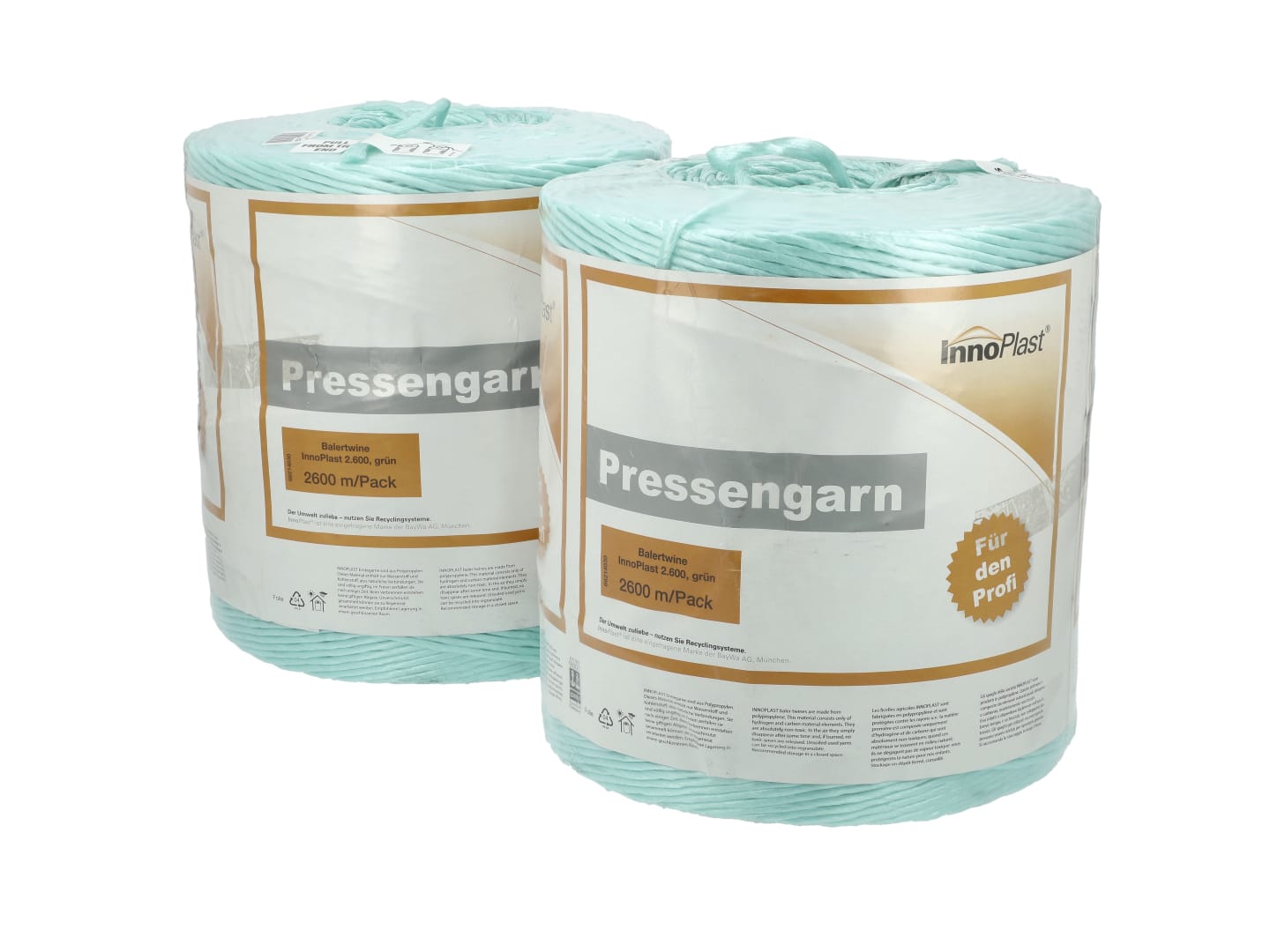 INNOPlast greenfiber Pressengarn 2 Rollen à 10 kg grün 2 Spulen à 10 kg hoch UV-stabilisiert