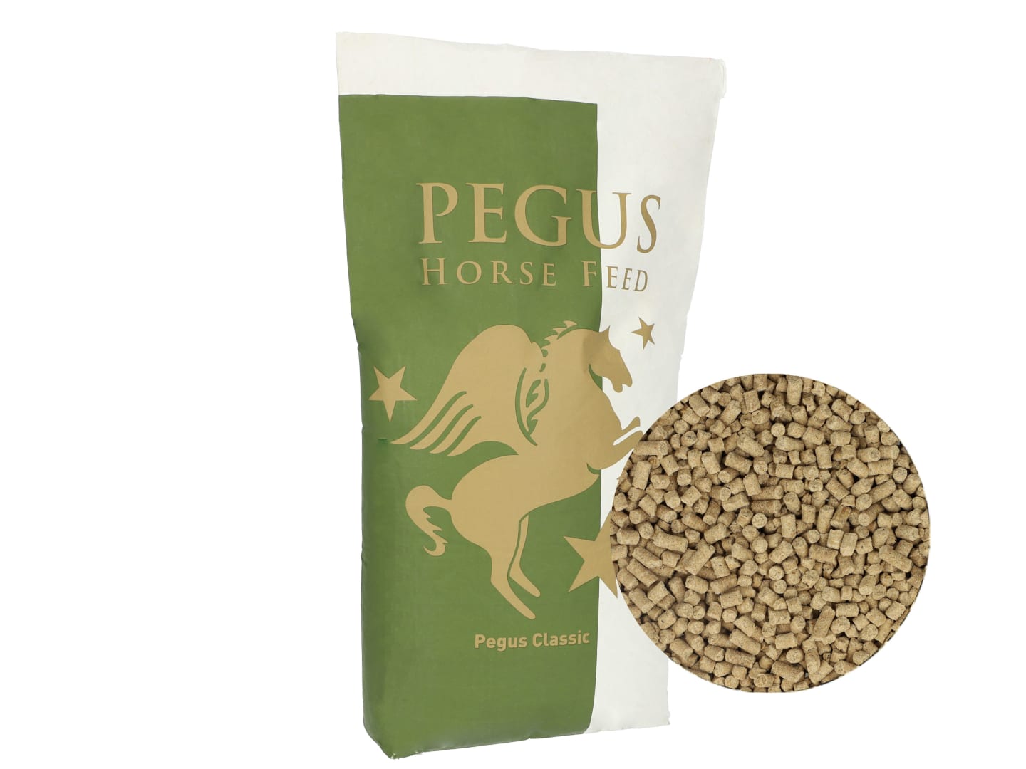 Pegus Classic Reiskleie getreidefreies Aufbaufutter mit hohem Energiegehalt Pellet 20 kg Sack