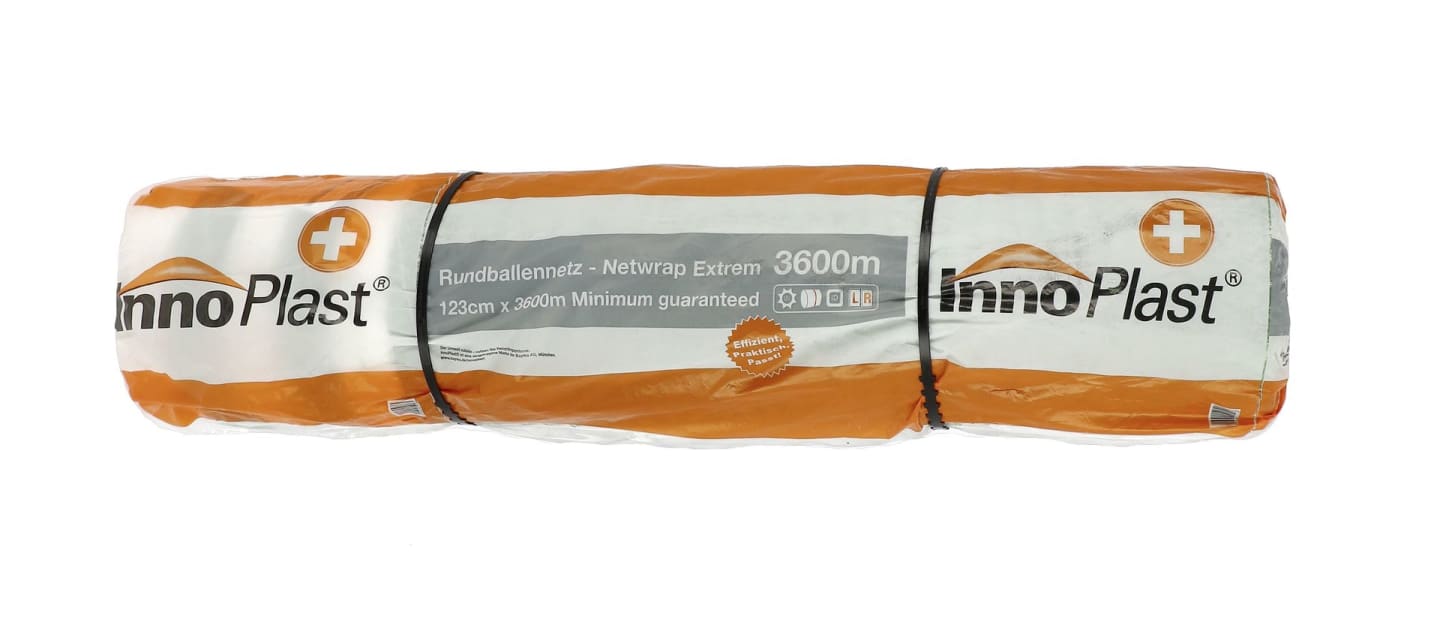 INNOPlast Rundballennetz grün; weiß 1,23 x 3.600 m HDPE-Folie, hohe Dichte