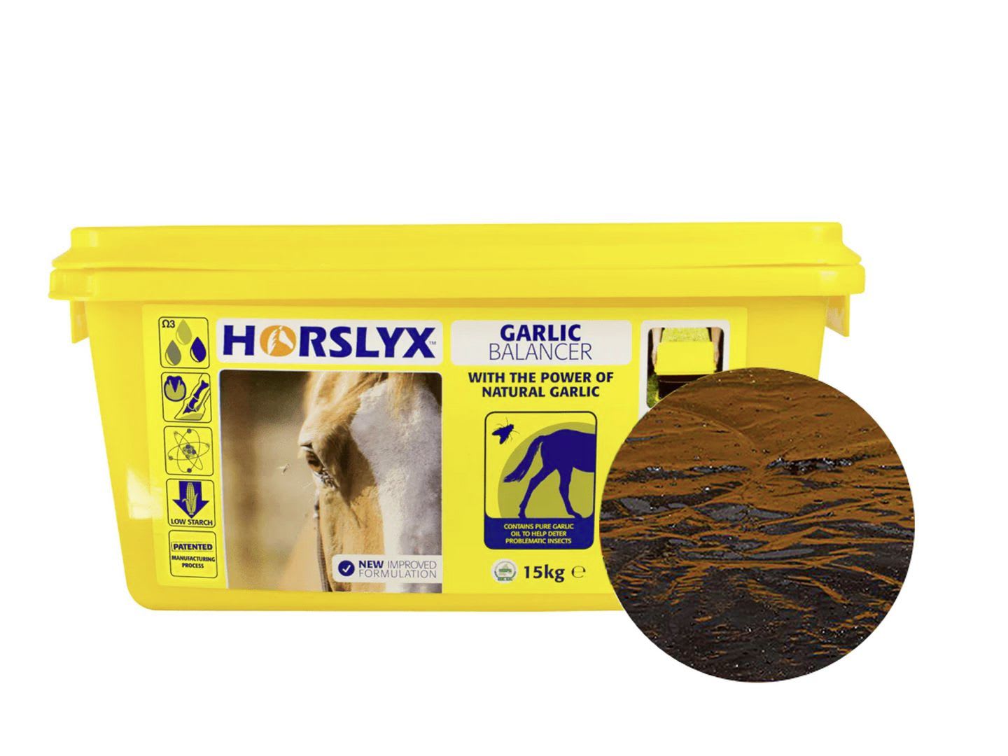 DERBY® Horslyx Garlic Leckmasse mit Knoblauch zur Fliegenabwehr für Pferde