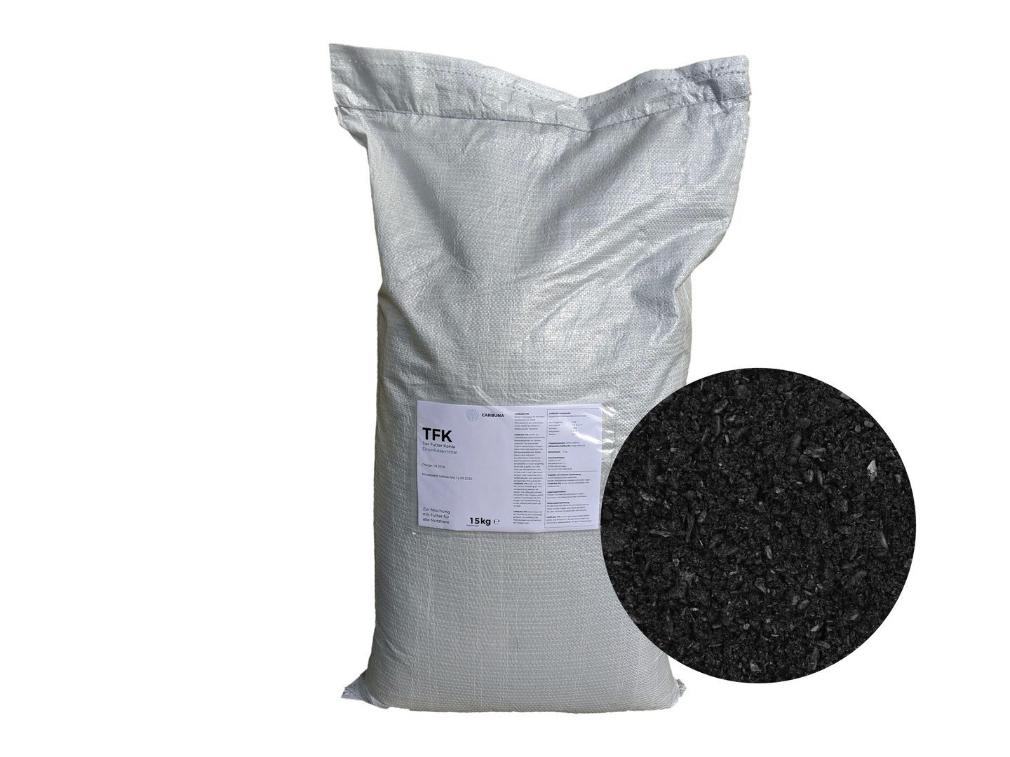 Carbuna Tier Futter Kohle TFK 15 kg Sack