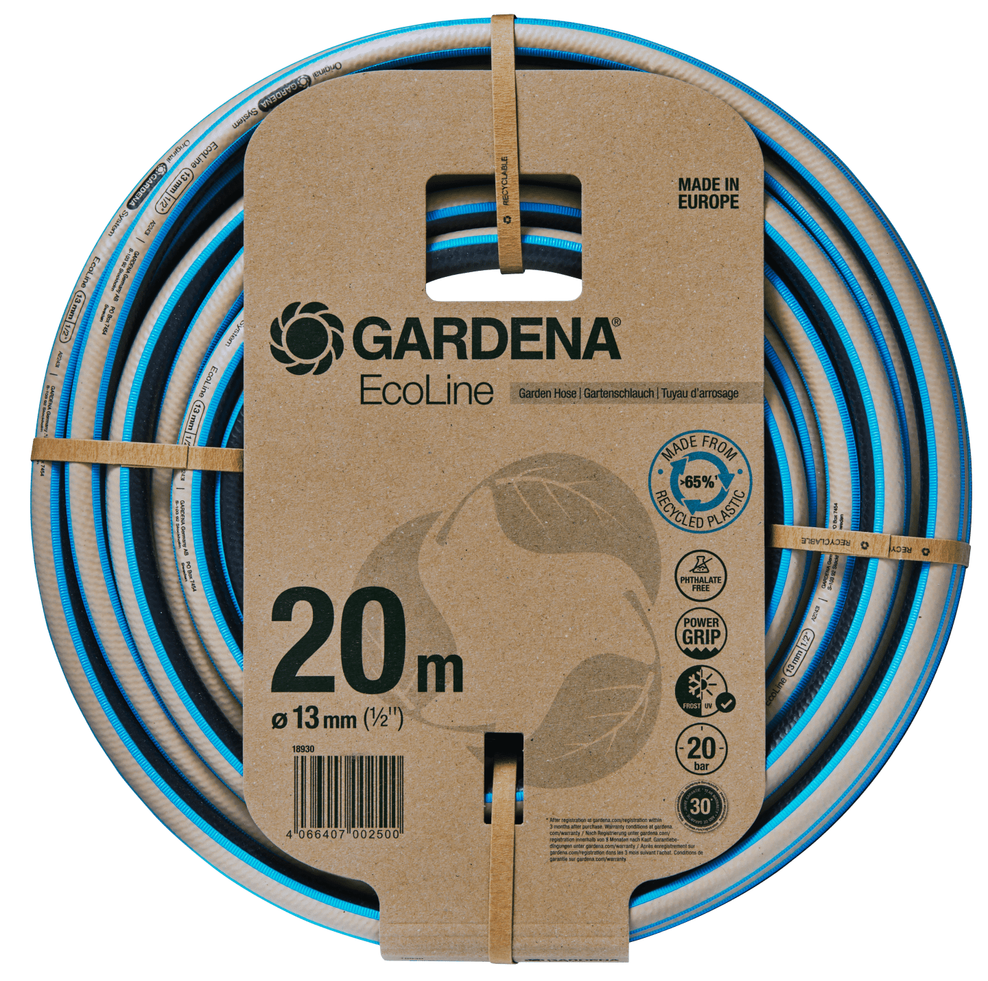 GARDENA Schlauch EcoLine 13 mm (1/2") 20 m, blau; grau, 18930-20