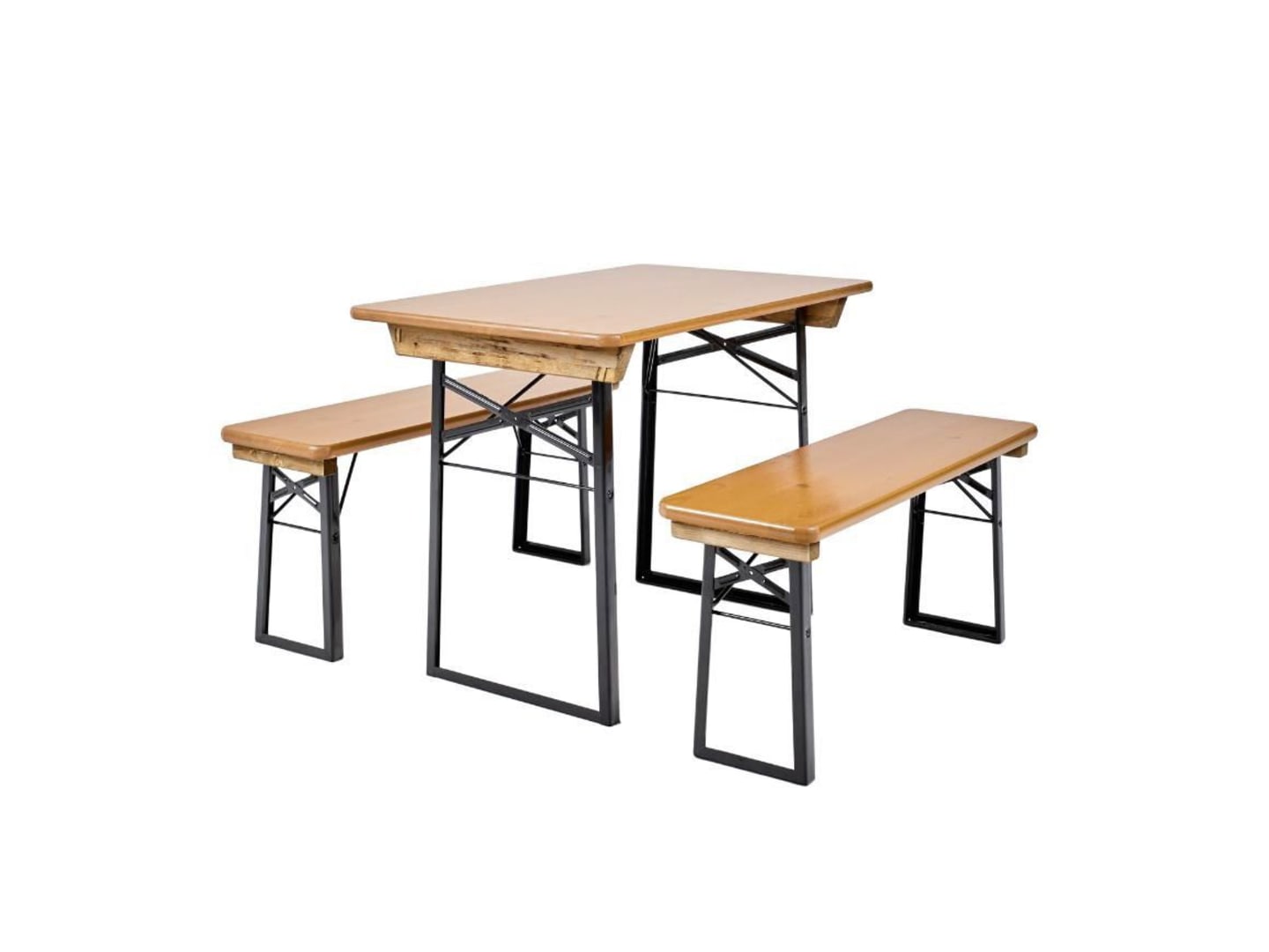 RUKU Bierzeltgarnitur Shorty 3-tlg., 108 cm, 67 cm breiter Tisch Kiefer 3-teilig