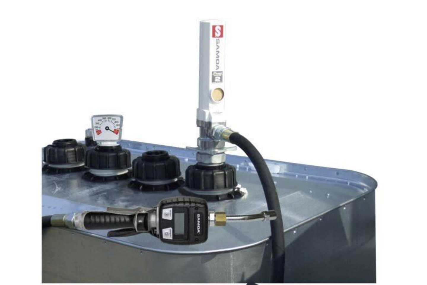 SAMOA® „PumpMaster“ 2 DP-T 3:1 Druckluft-Abfüllanlagen mit Elektronik-Handdurchlaufzähler 40817