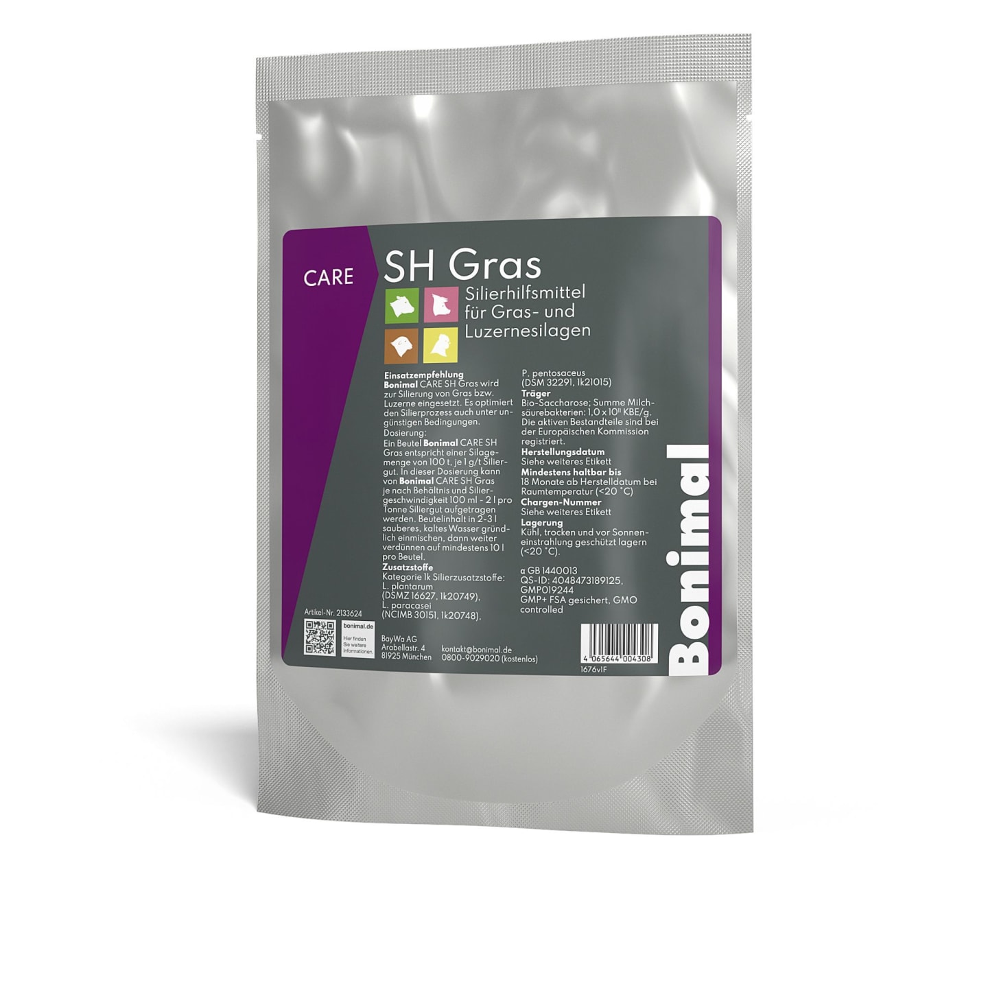 Bonimal CARE SH Gras homofermentatives Silierhilfsmittel insbesondere für Grassilage und Luzernesilage Pulver 100 g Beutel