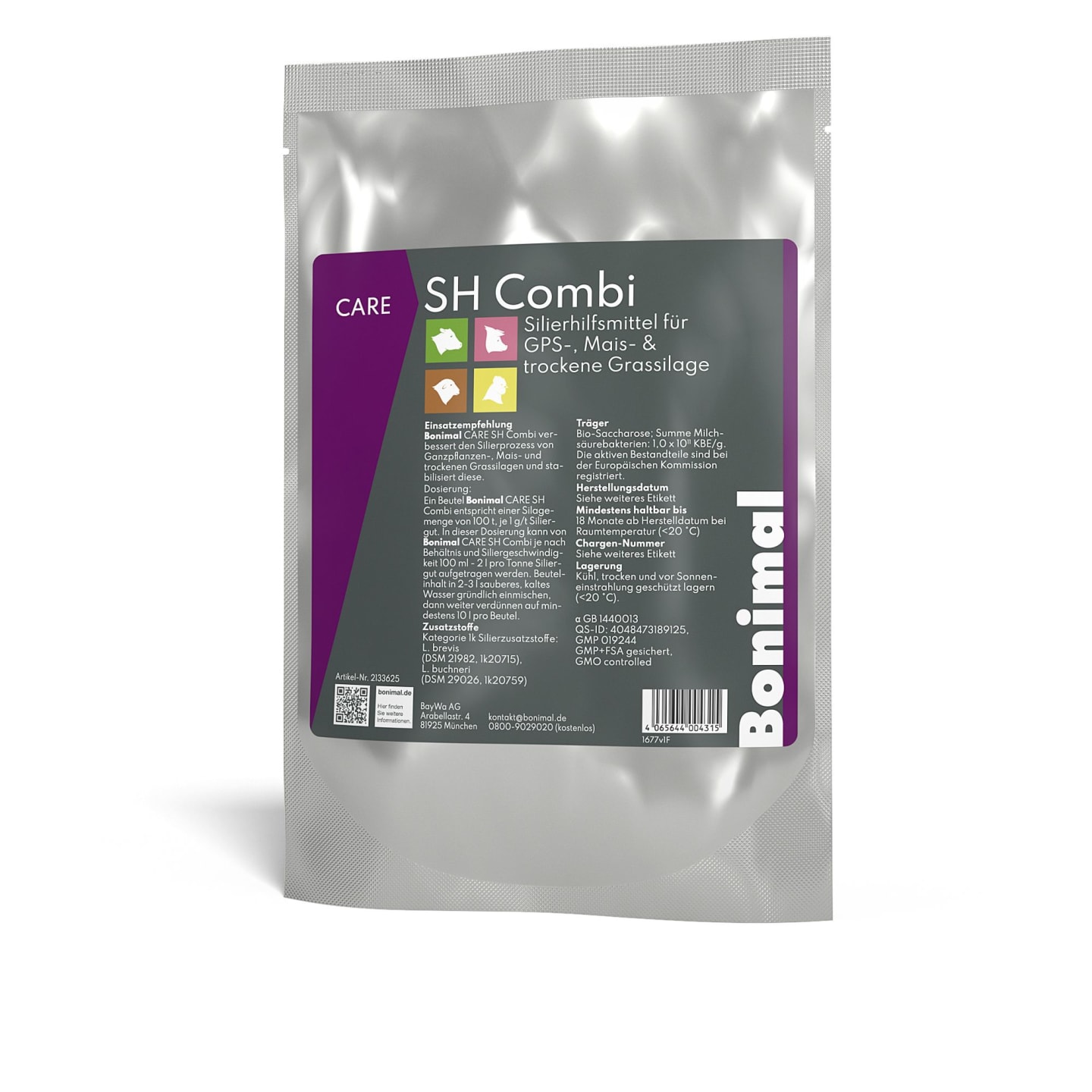 Bonimal CARE SH Combi heterofermentatives Silierhilfsmittel insbesondere für Ganzpflanzensilage, Maissilage und trockene Grassilagen Pulver 100 g Beutel