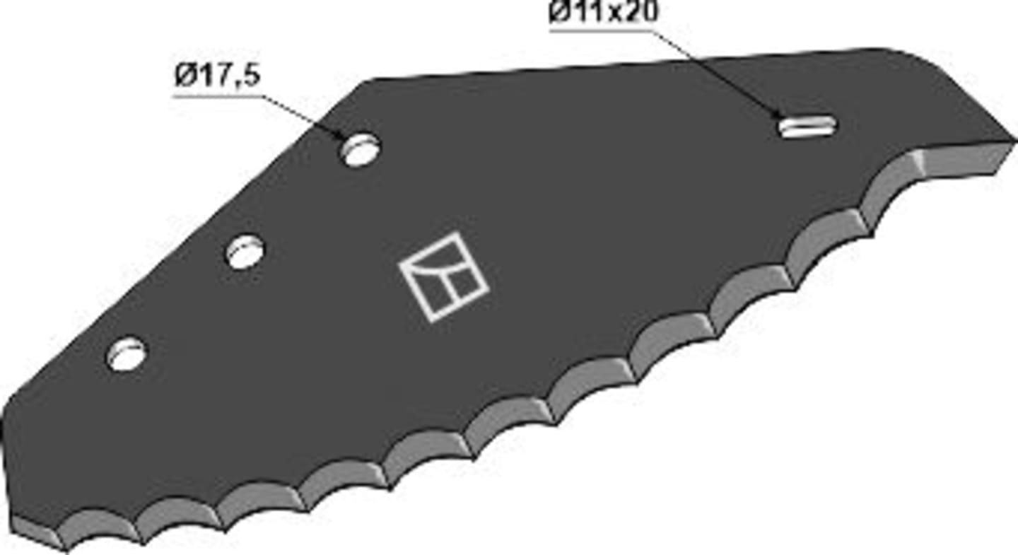 Industriehof® Messer 450 x 255 x 6 mm hartstoffbeschichtet, für Mischwagen van Lengerich, 70-592