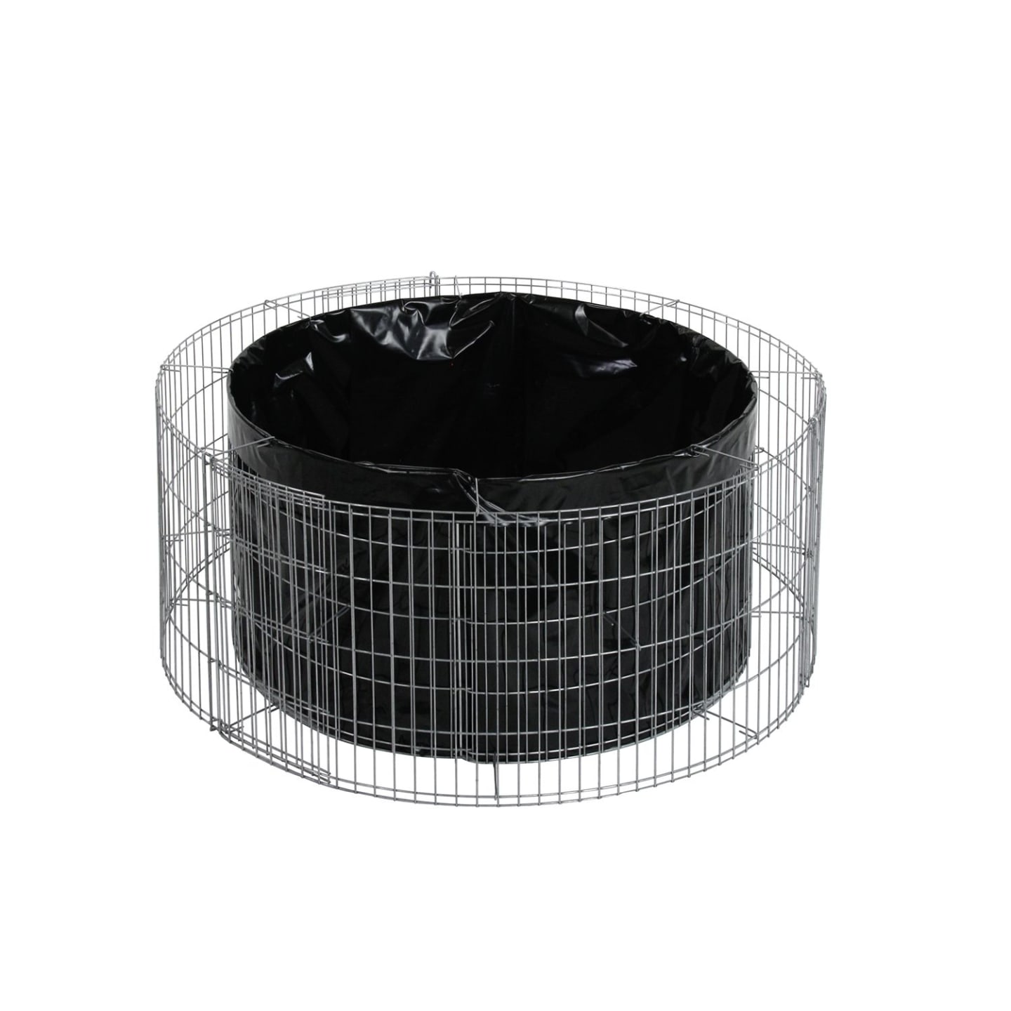 bellissa Hochbeet (Gabione) rund 92 x 92 x 40 cm silber inkl. Trennfolie, 92 x 40 cm Füllmenge 165 kg