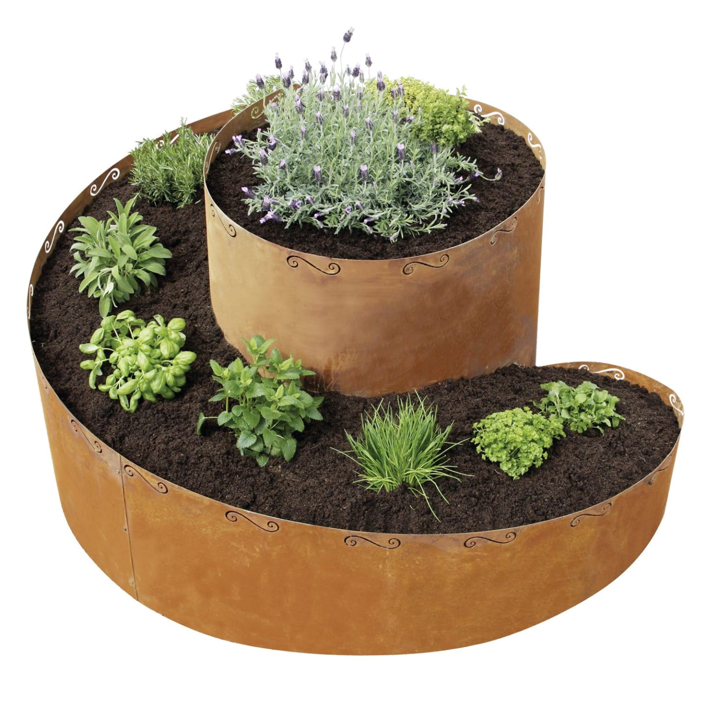 bellissa Kräuterspirale Corten 130 x 140 x 80 cm braun Füllmenge Erde 900 l Füllmenge 900 l