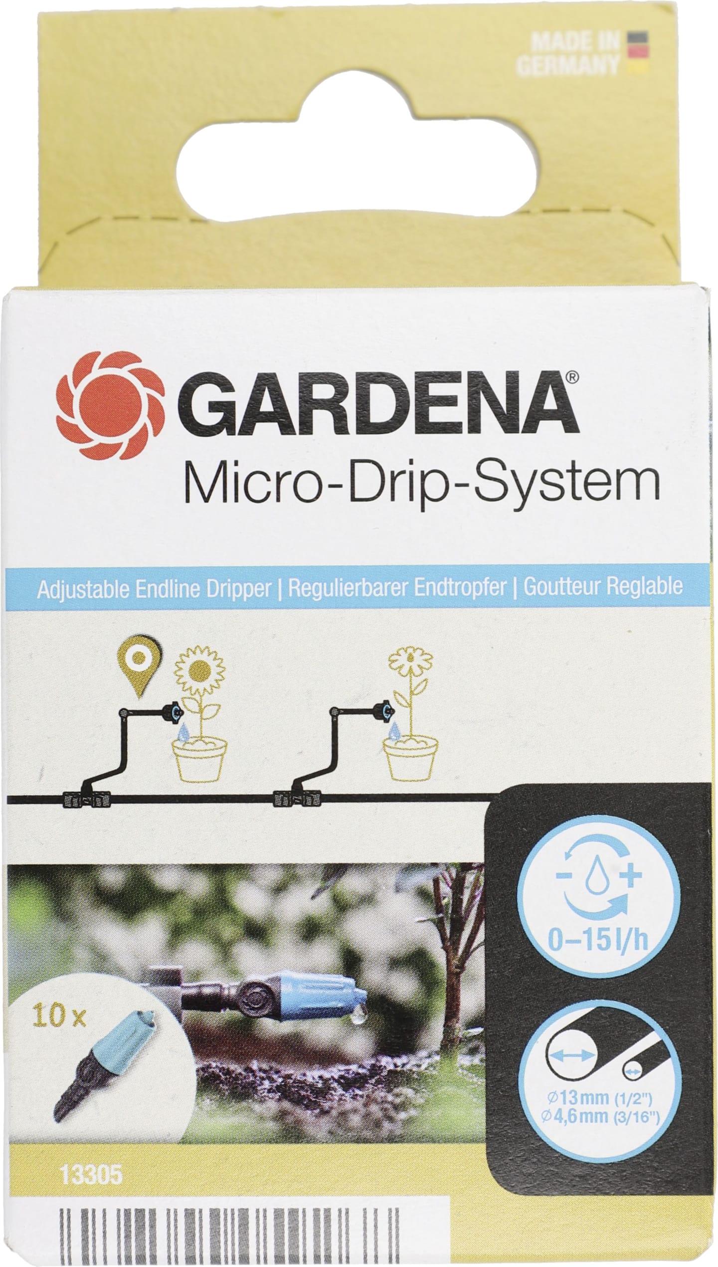 GARDENA Micro-Drip-System Regulierbarer Endtropfer orange; anthrazit , 13305-20